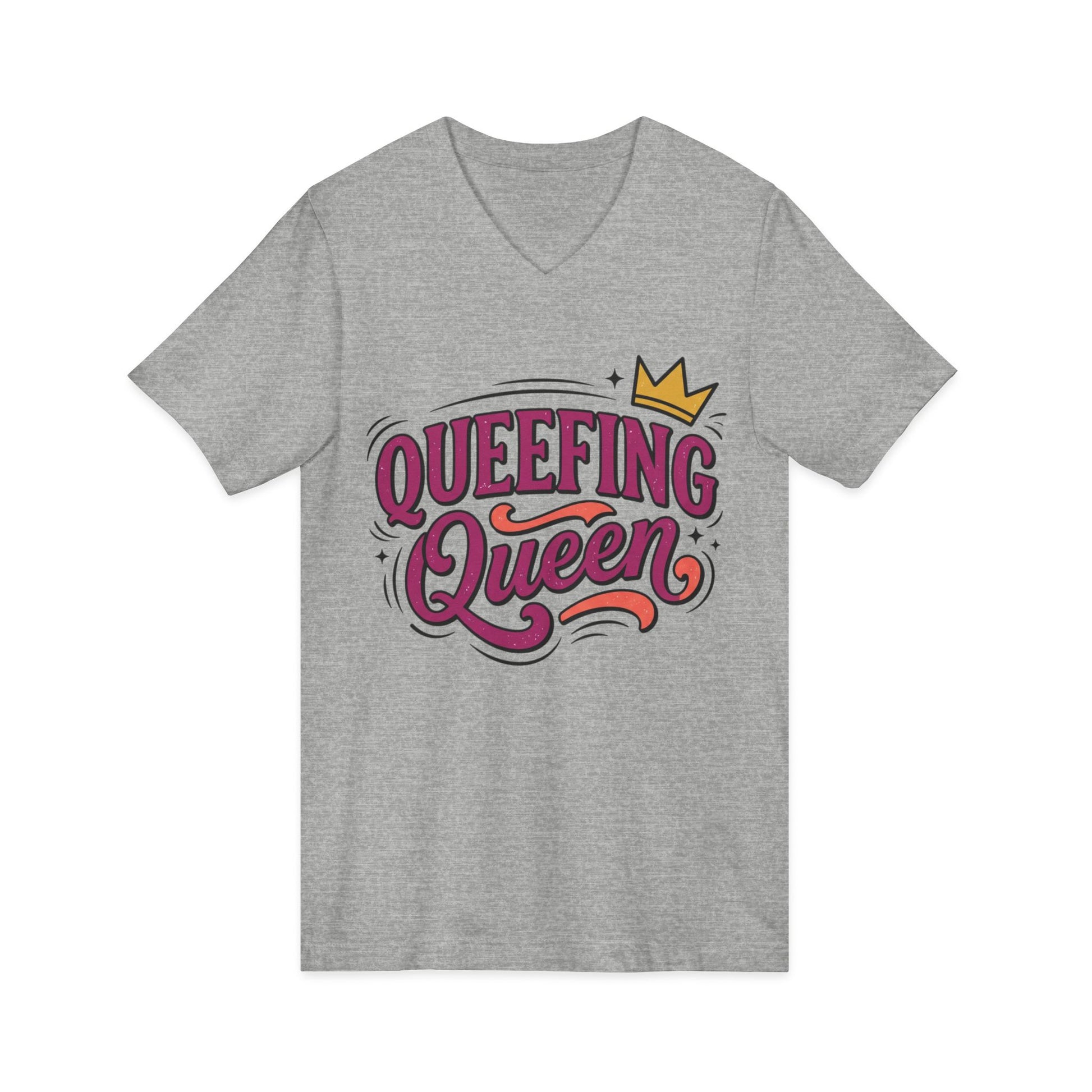 Queefing Queen V-Neck Tee Printify