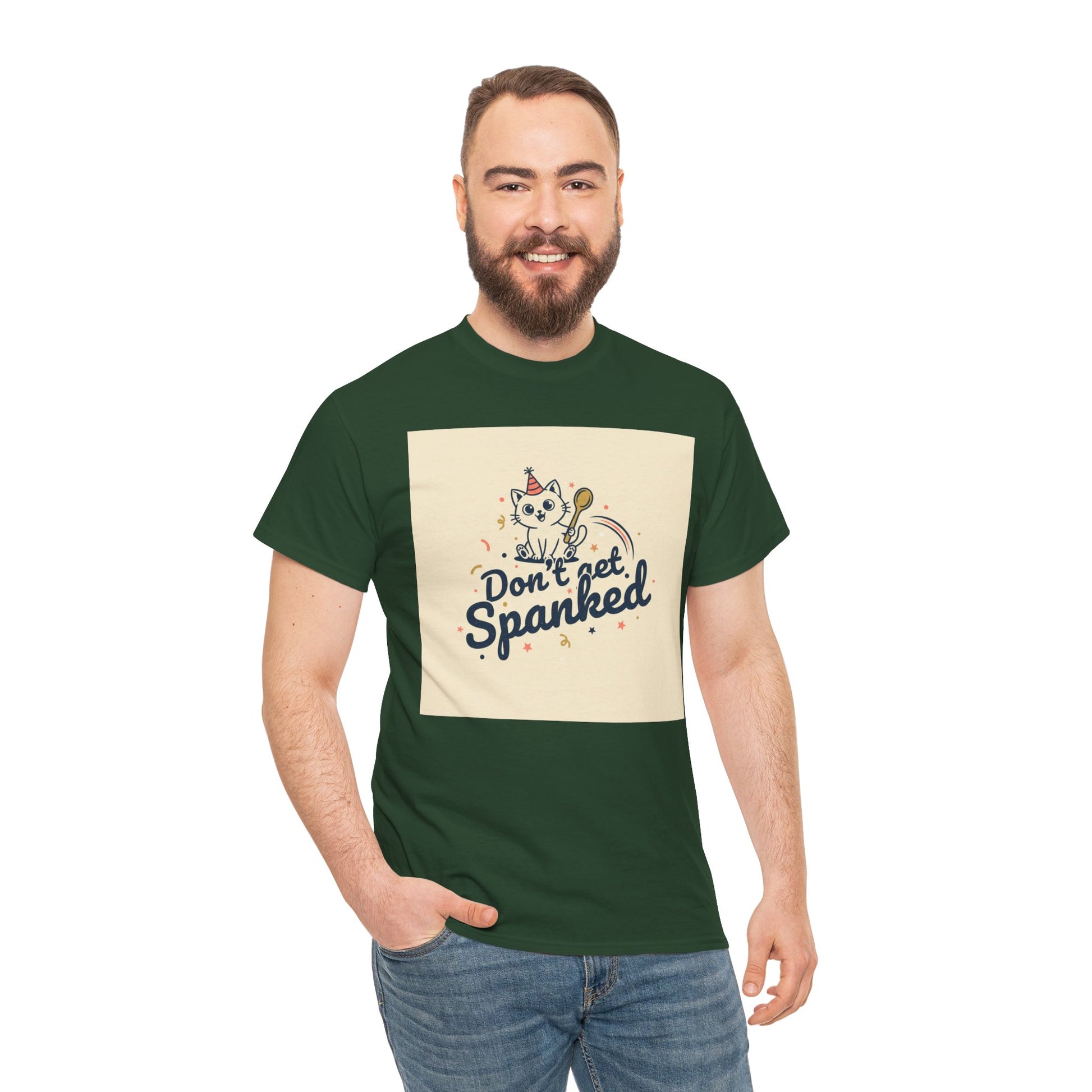 Don’t Get Spanked Cat Tee — Cute Retro Kitten Graphic T-Shirt Printify