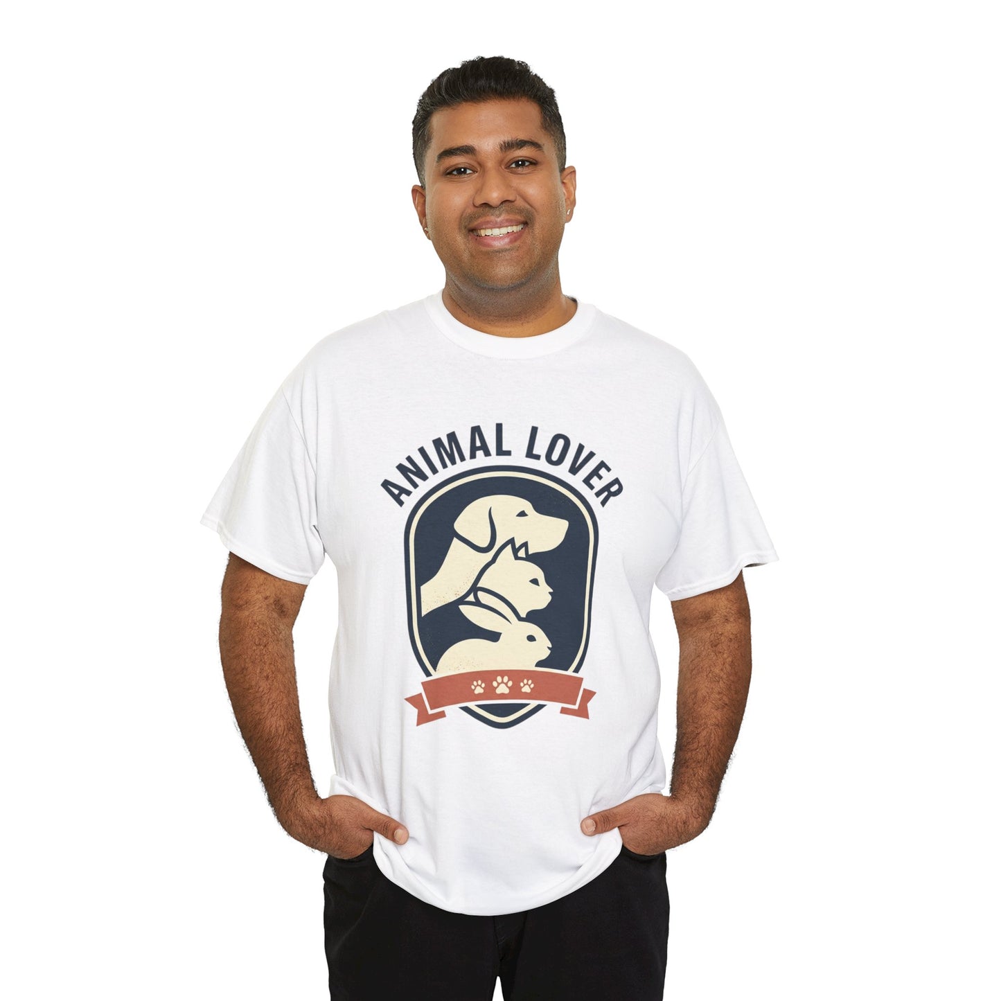 Animal Lover T-Shirt — Retro Pet Badge Tee (Dogs & Cats)