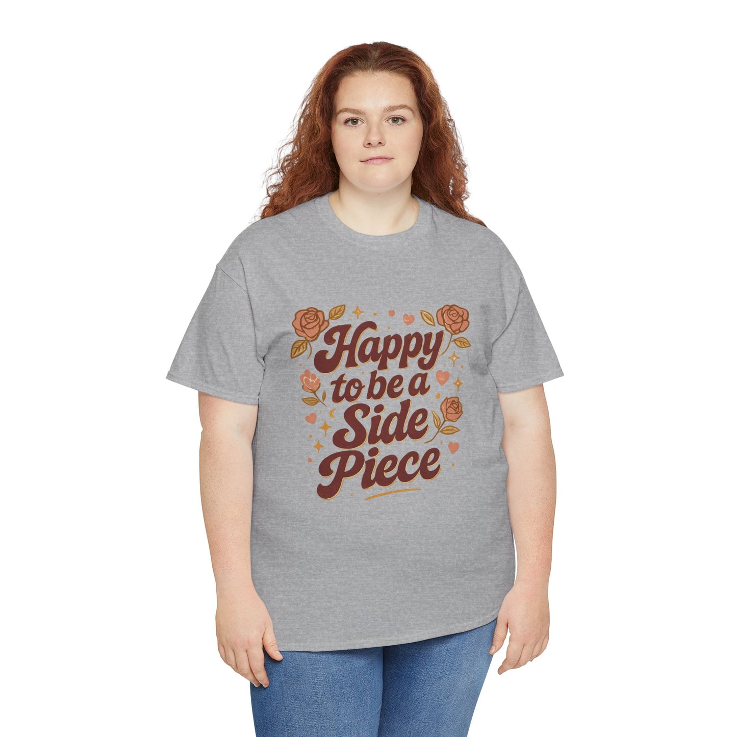 Happy to Be a Side Piece Tee — Retro Floral Statement T-Shirt