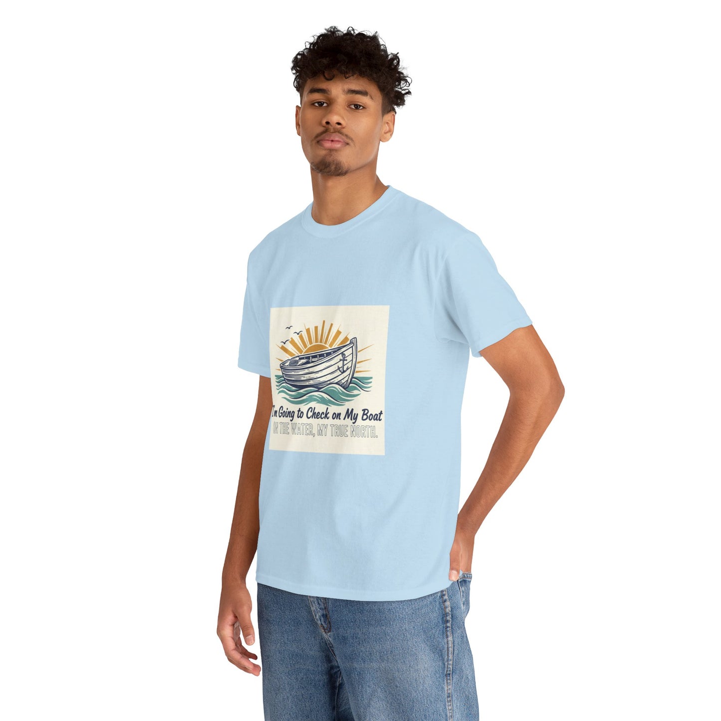 Boat T-Shirt — "I'm Going to Check on My Boat" Vintage Nautical Tee