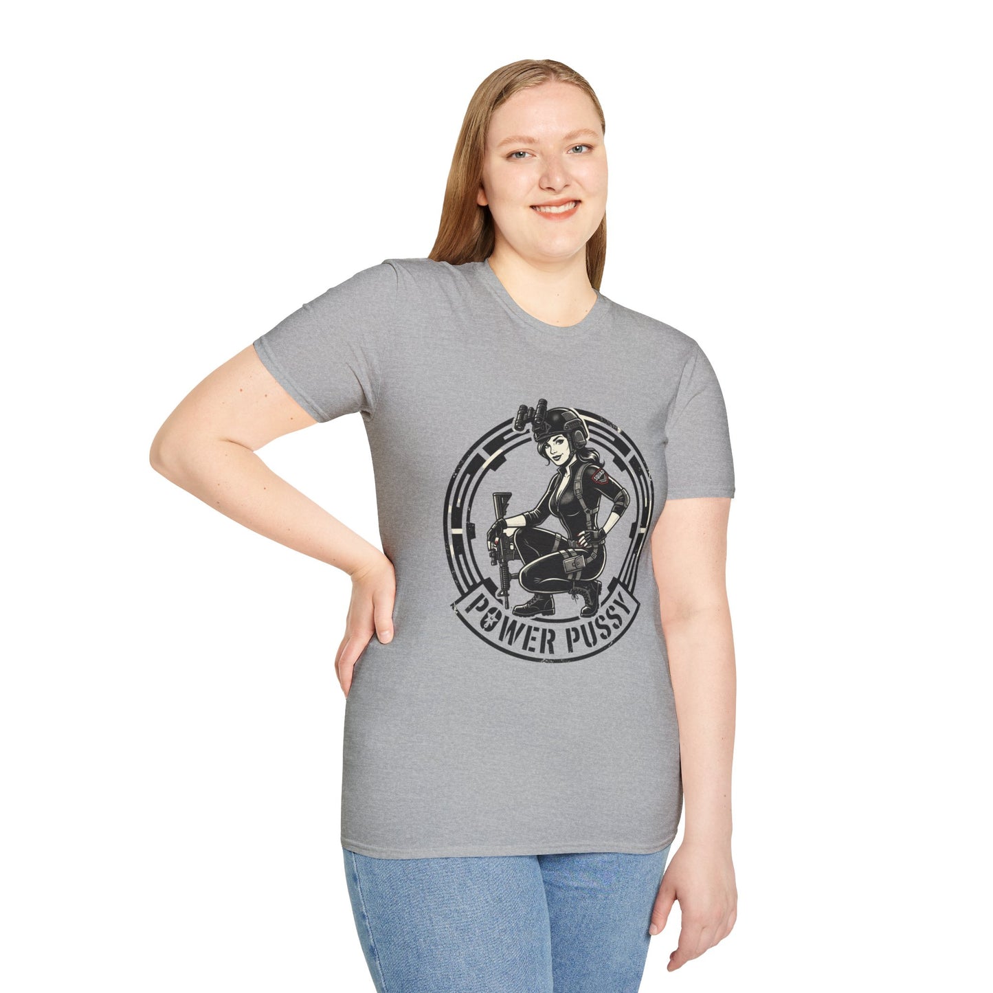 Power Pussy Graphic T-Shirt — Retro Pinup Catwoman Style Tee