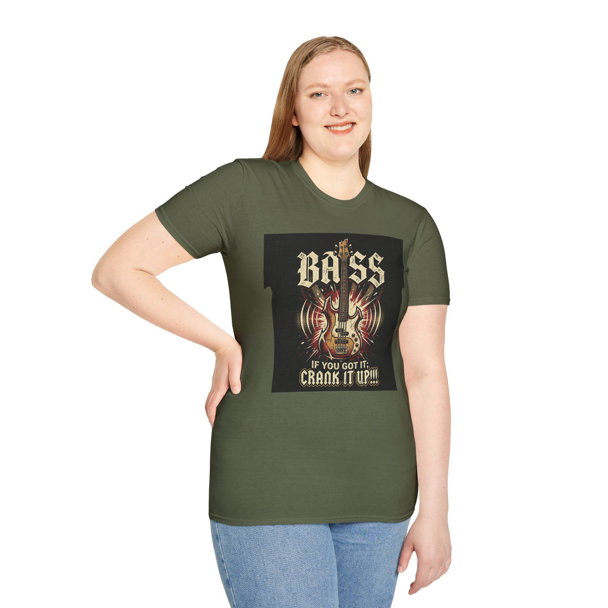 Bass Guitar T-Shirt — "Bass: If You Got It, Crank It Up!" Rock Music Tee