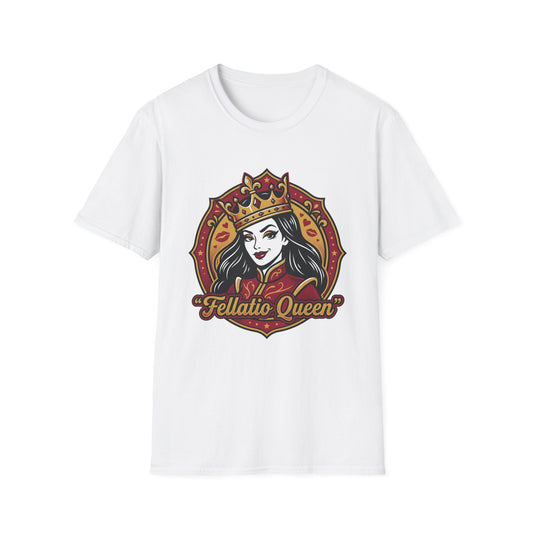 "Fellatio Queen" Retro Pinup Crown Graphic Tee Printify