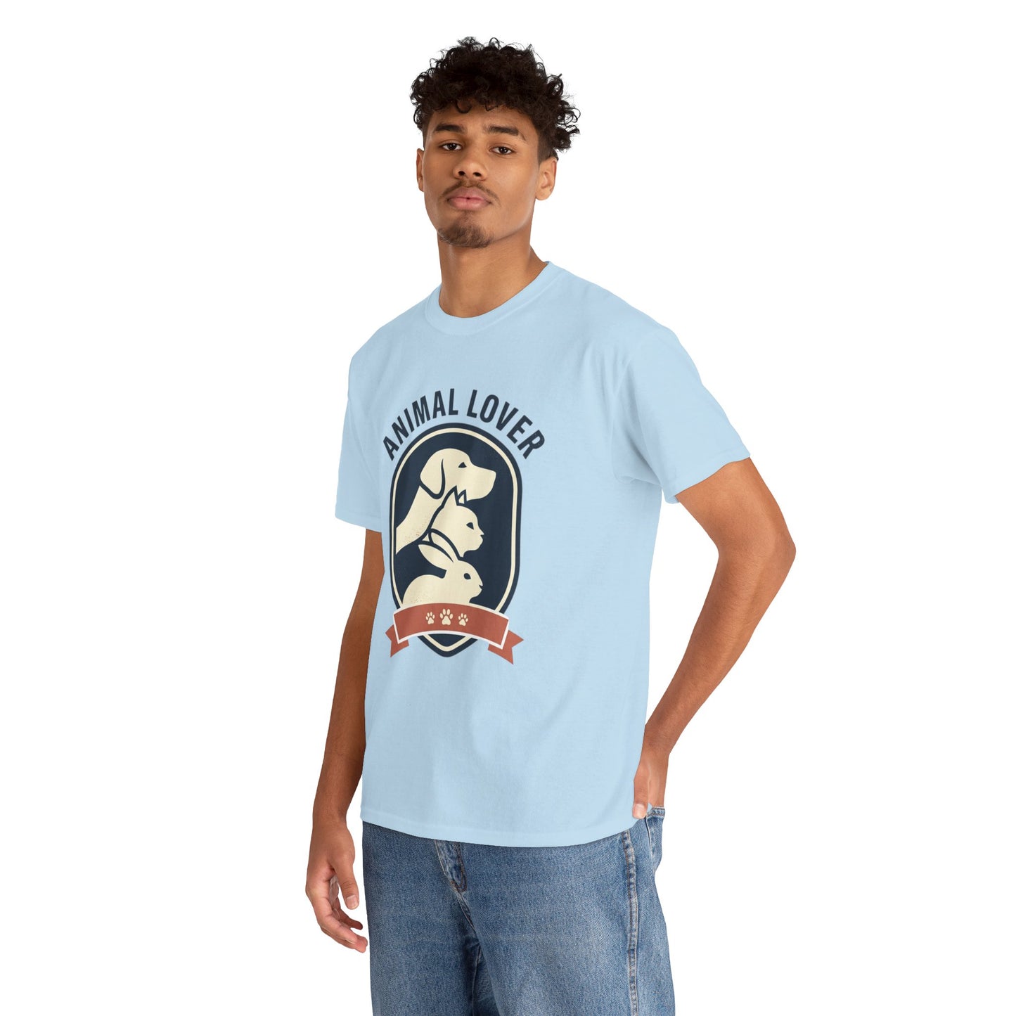 Animal Lover T-Shirt — Retro Pet Badge Tee (Dogs & Cats)