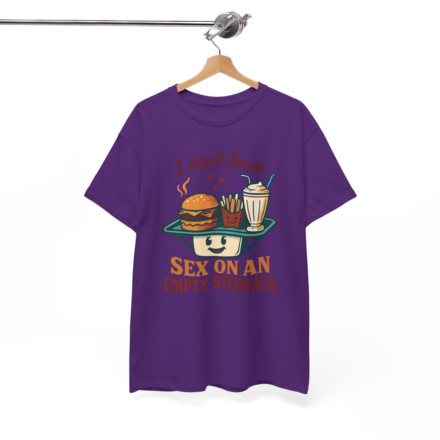 "I Don't Have Sex on an Empty Stomach" Burger & Milkshake Funny T-Shirt