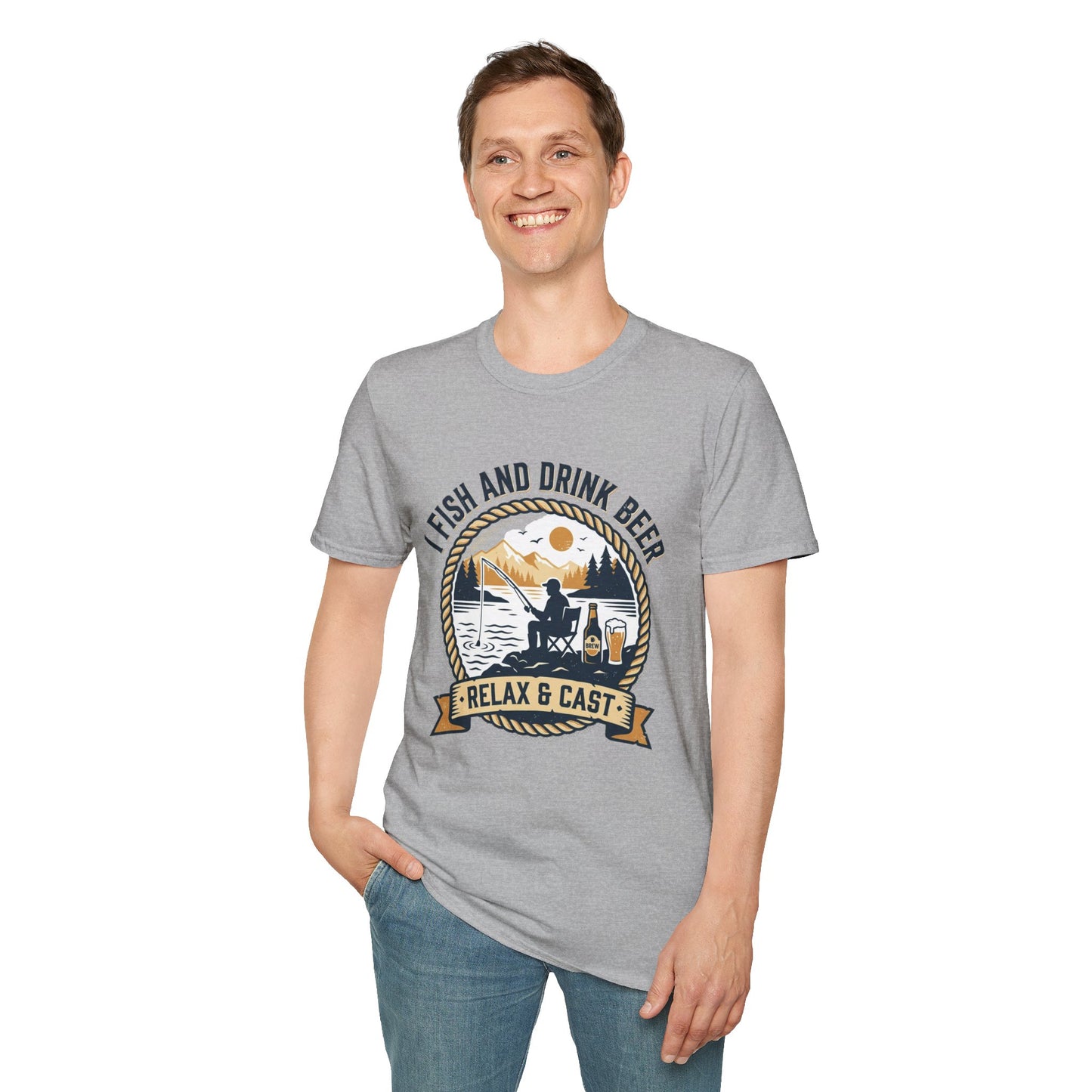 Fishing & Beer T-Shirt — "I Fish and Drink Beer" Relax & Cast Graphic Tee