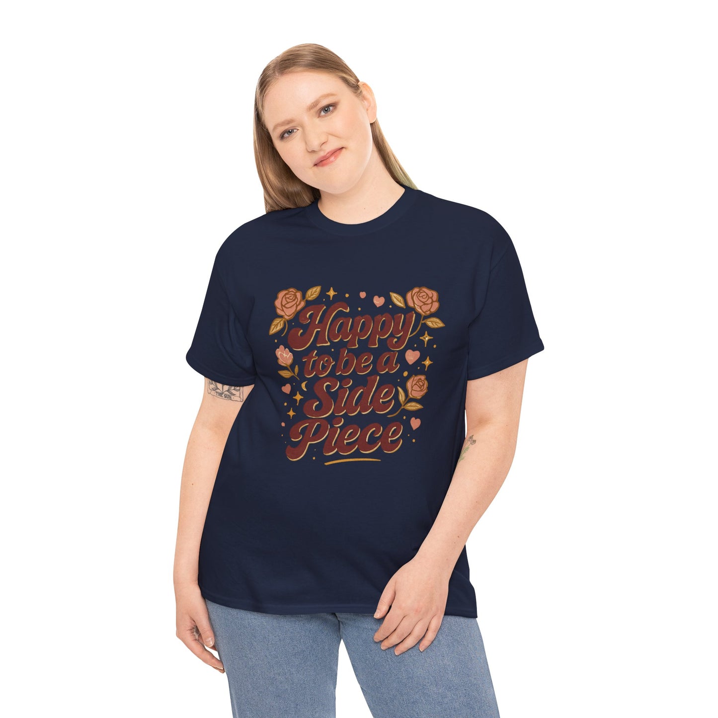 Happy to Be a Side Piece Tee — Retro Floral Statement T-Shirt