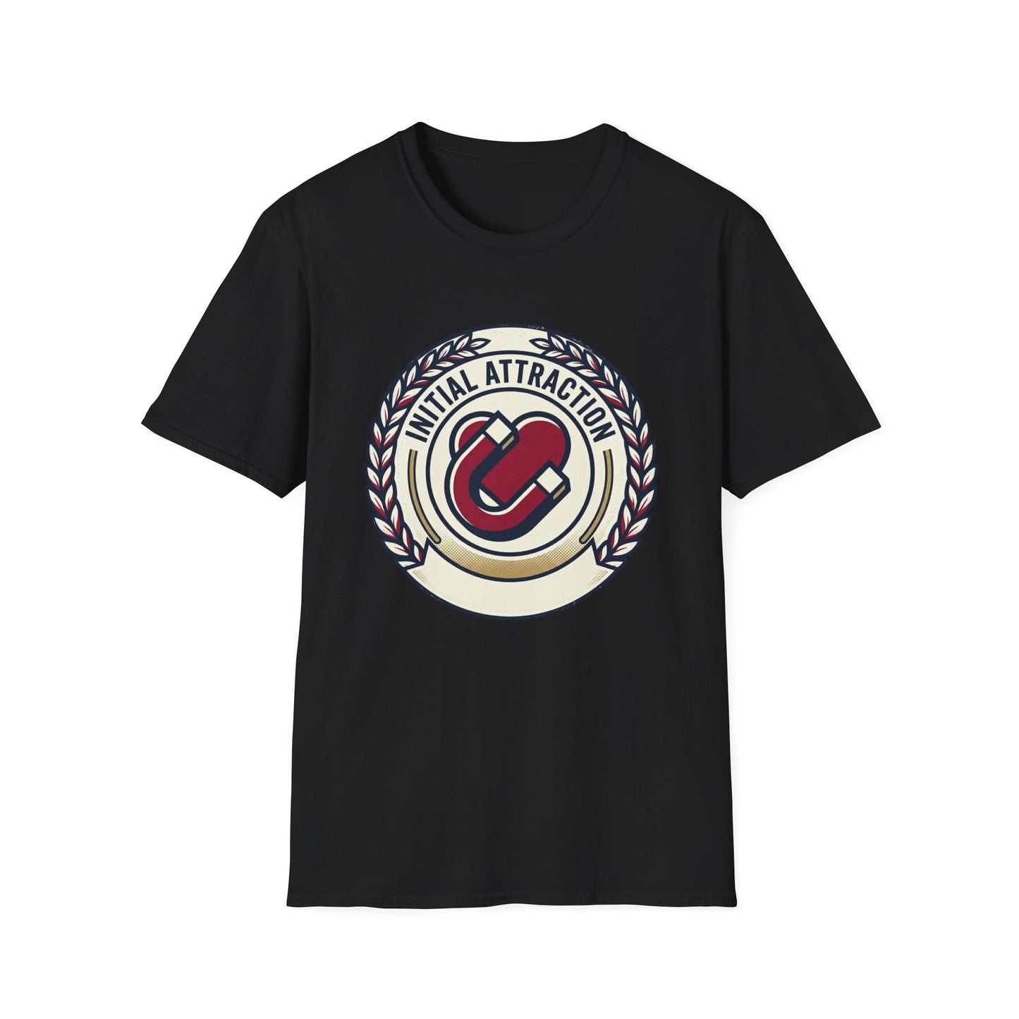 Initial Attraction T-Shirt — Retro Badge Heart Design