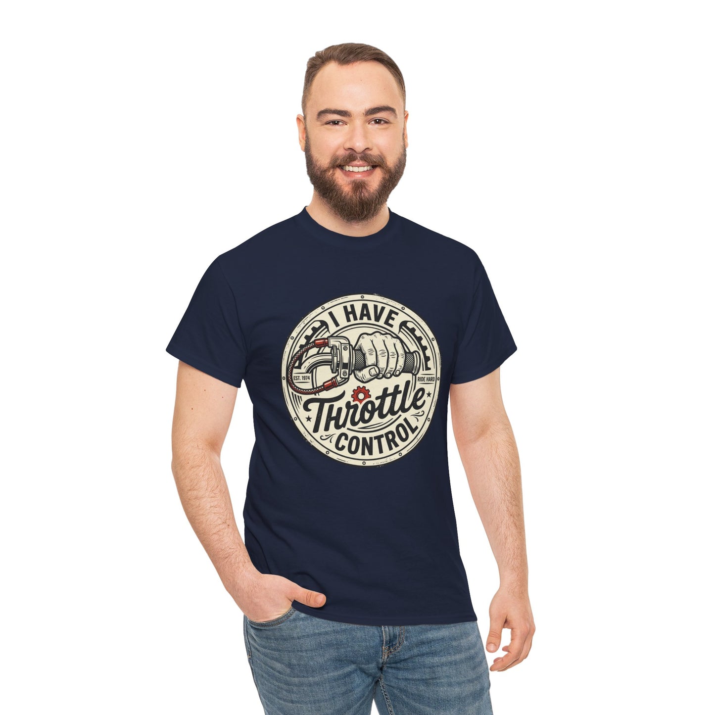 Throttle Control T-Shirt — "I Have Throttle Control" Vintage Motorcycle Tee