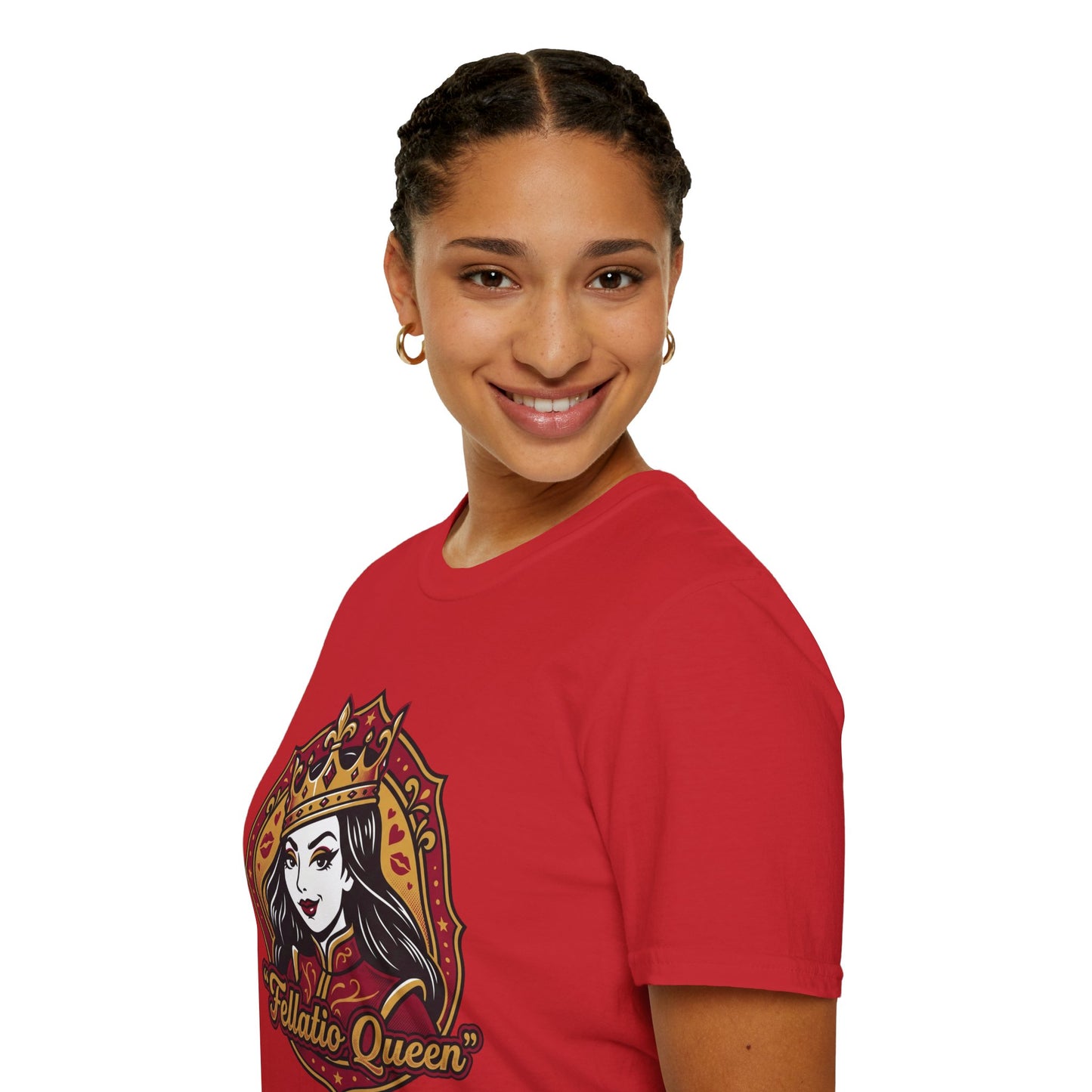 "Fellatio Queen" Retro Pinup Crown Graphic Tee Printify