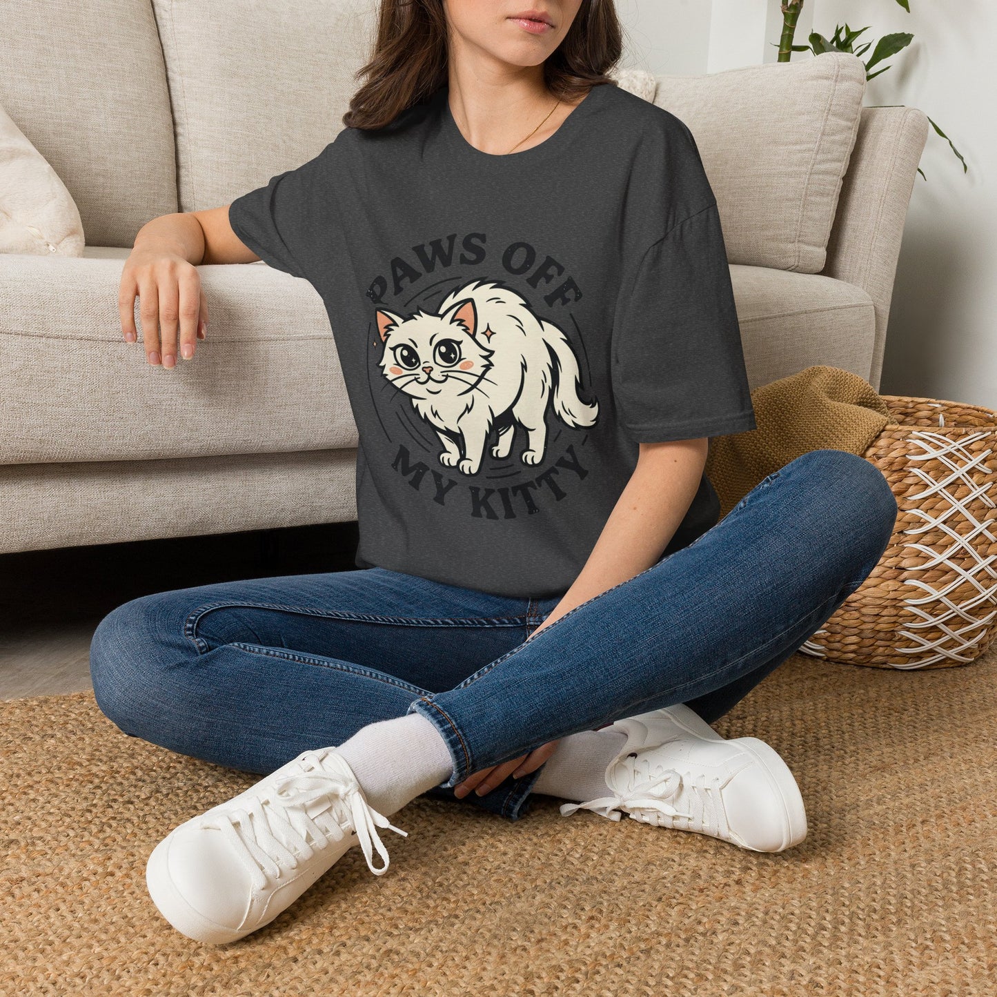 Paws Off My Kitty T-Shirt — Cute Protective Cat Graphic Tee