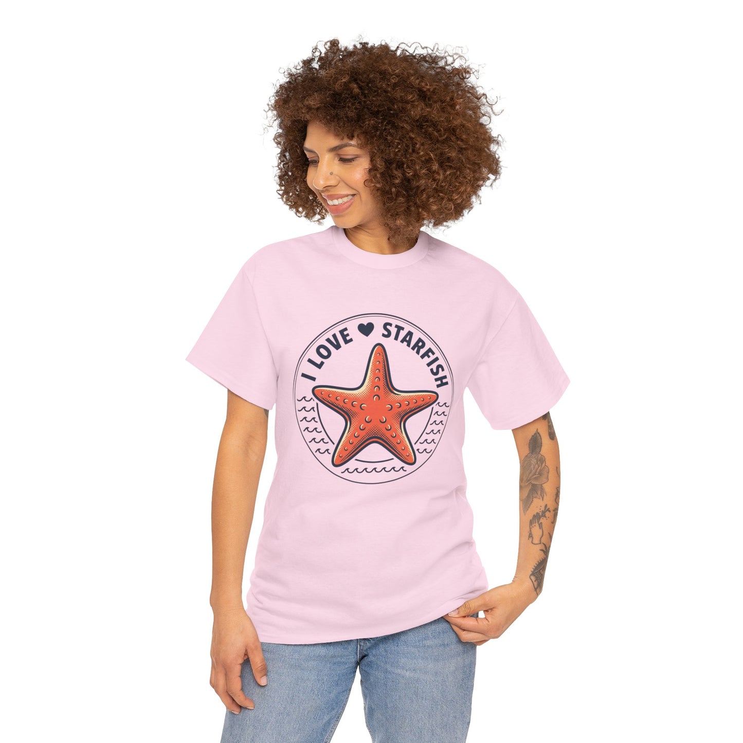 Starfish Tee — "I Love Starfish" Beach Graphic T-Shirt