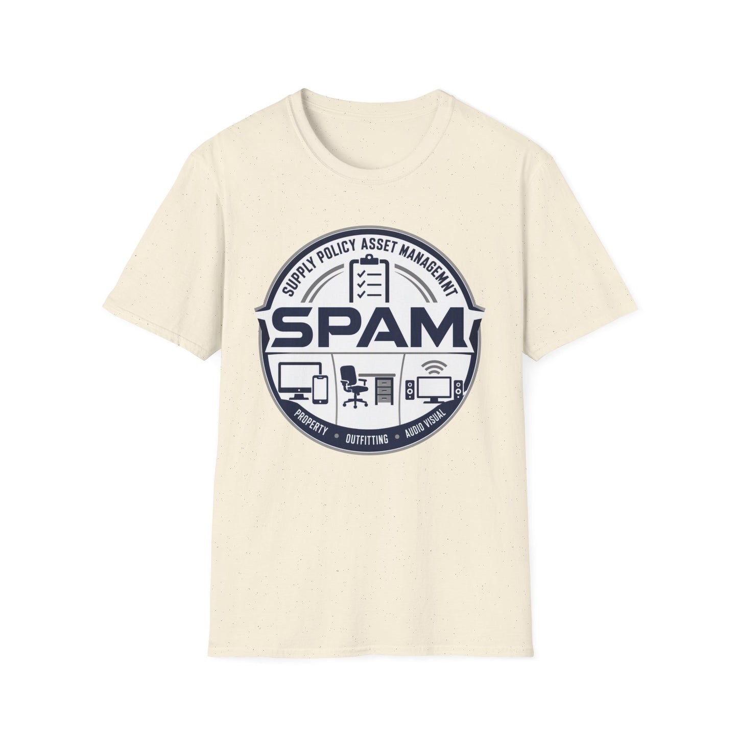 SPAM Supply Policy Asset Management T-Shirt — Logistics/ IT / Admin Graphic Tee