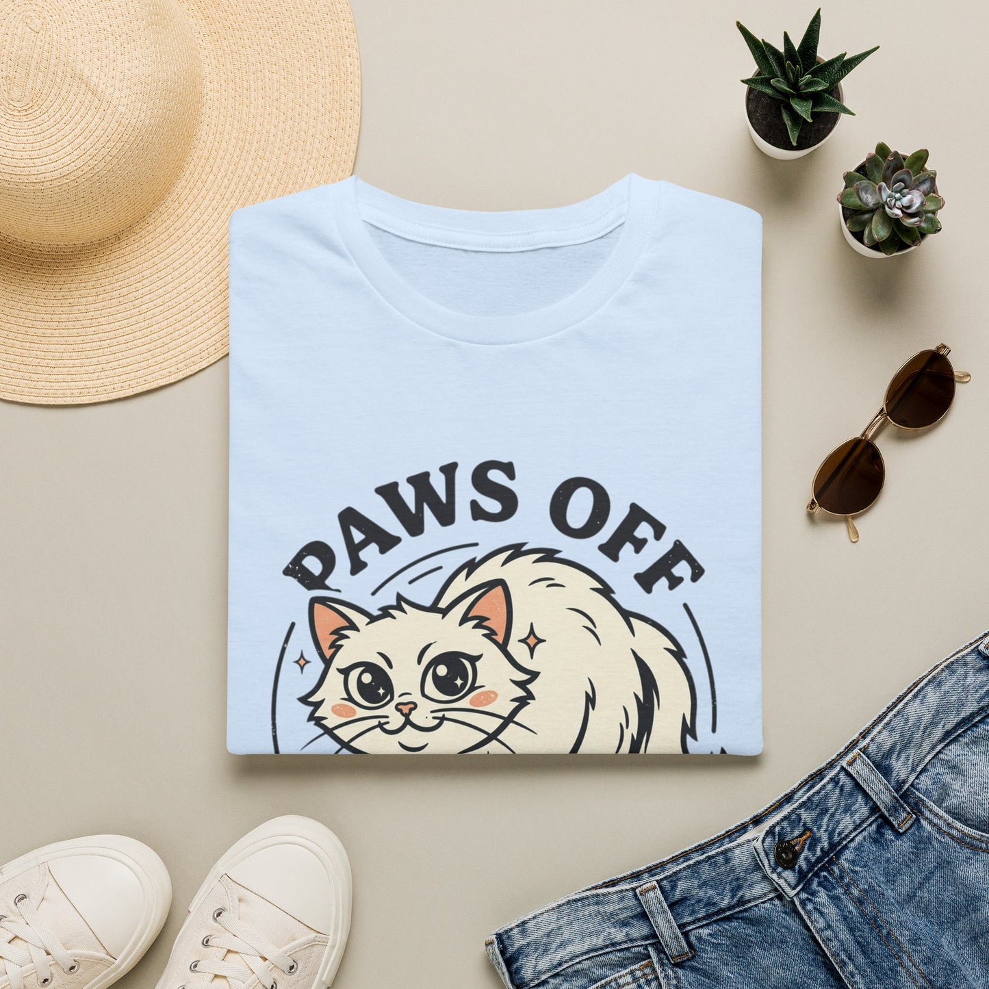 Paws Off My Kitty T-Shirt — Cute Protective Cat Graphic Tee