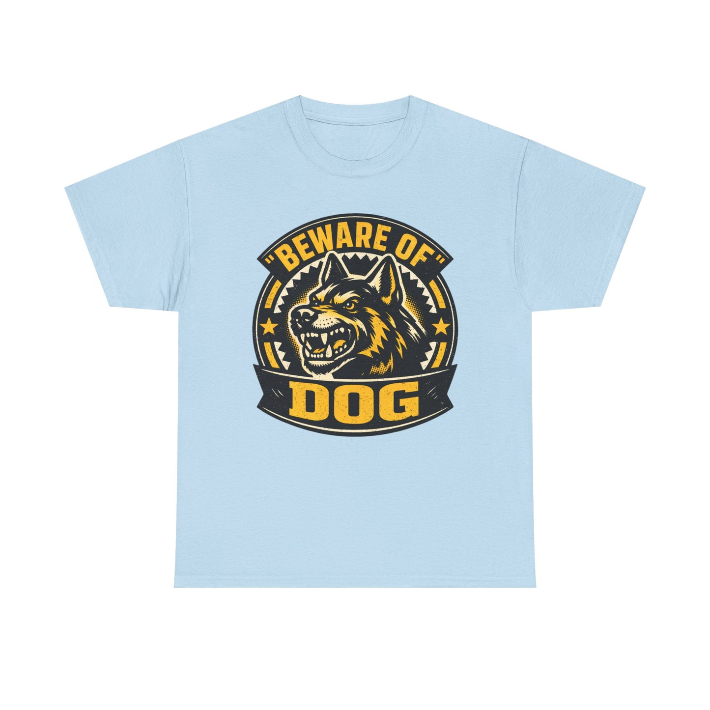Beware of Dog T-Shirt — Retro Aggressive Dog Warning Graphic Tee Printify