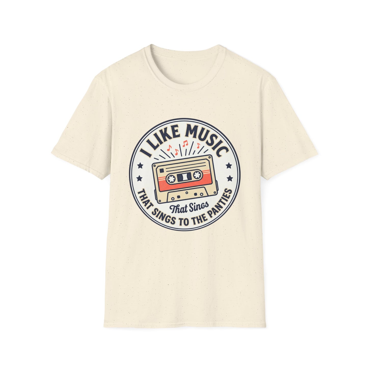 Retro Cassette T-Shirt — "I Like Music That Sings to the Pants" Vintage Music Tee