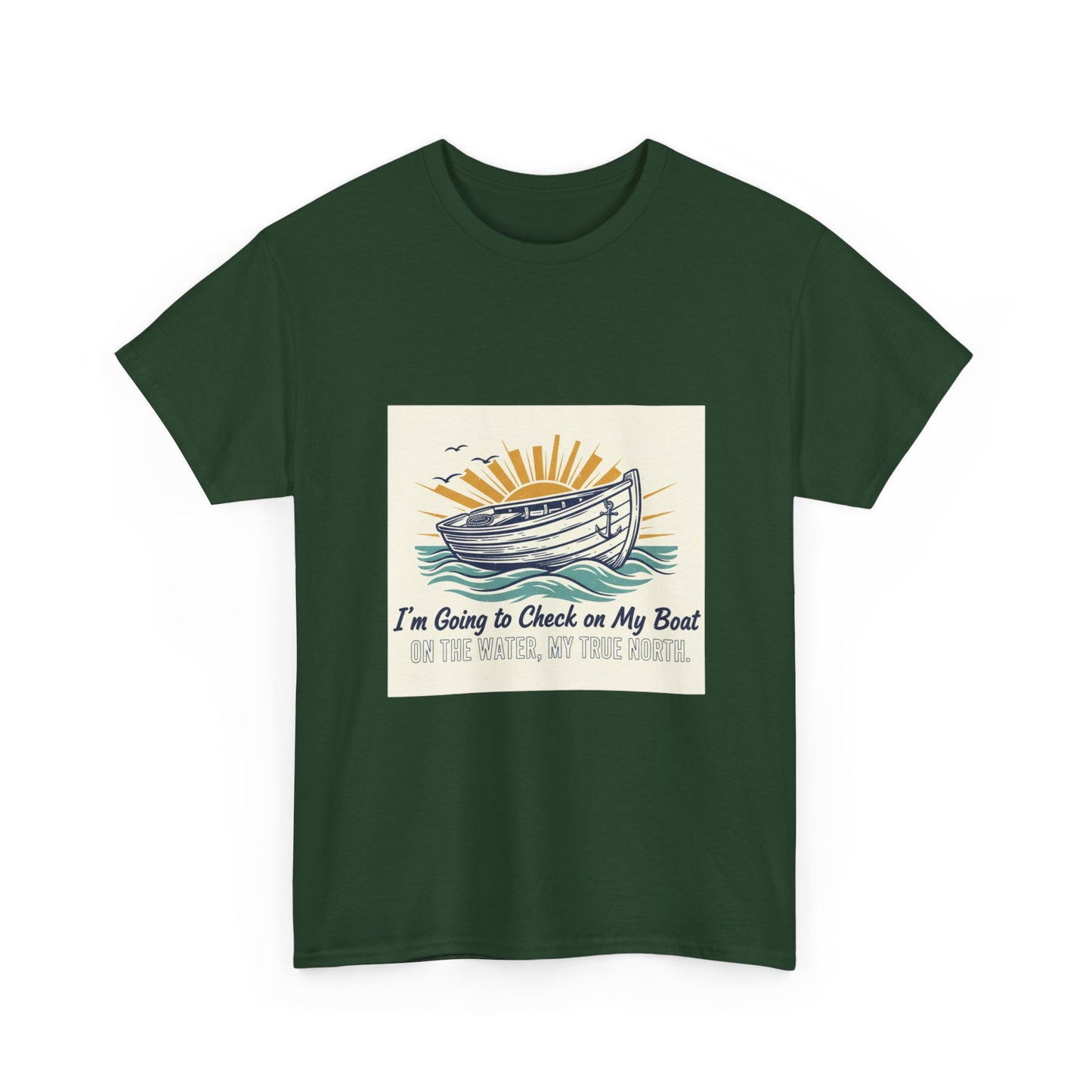 Boat T-Shirt — "I'm Going to Check on My Boat" Vintage Nautical Tee