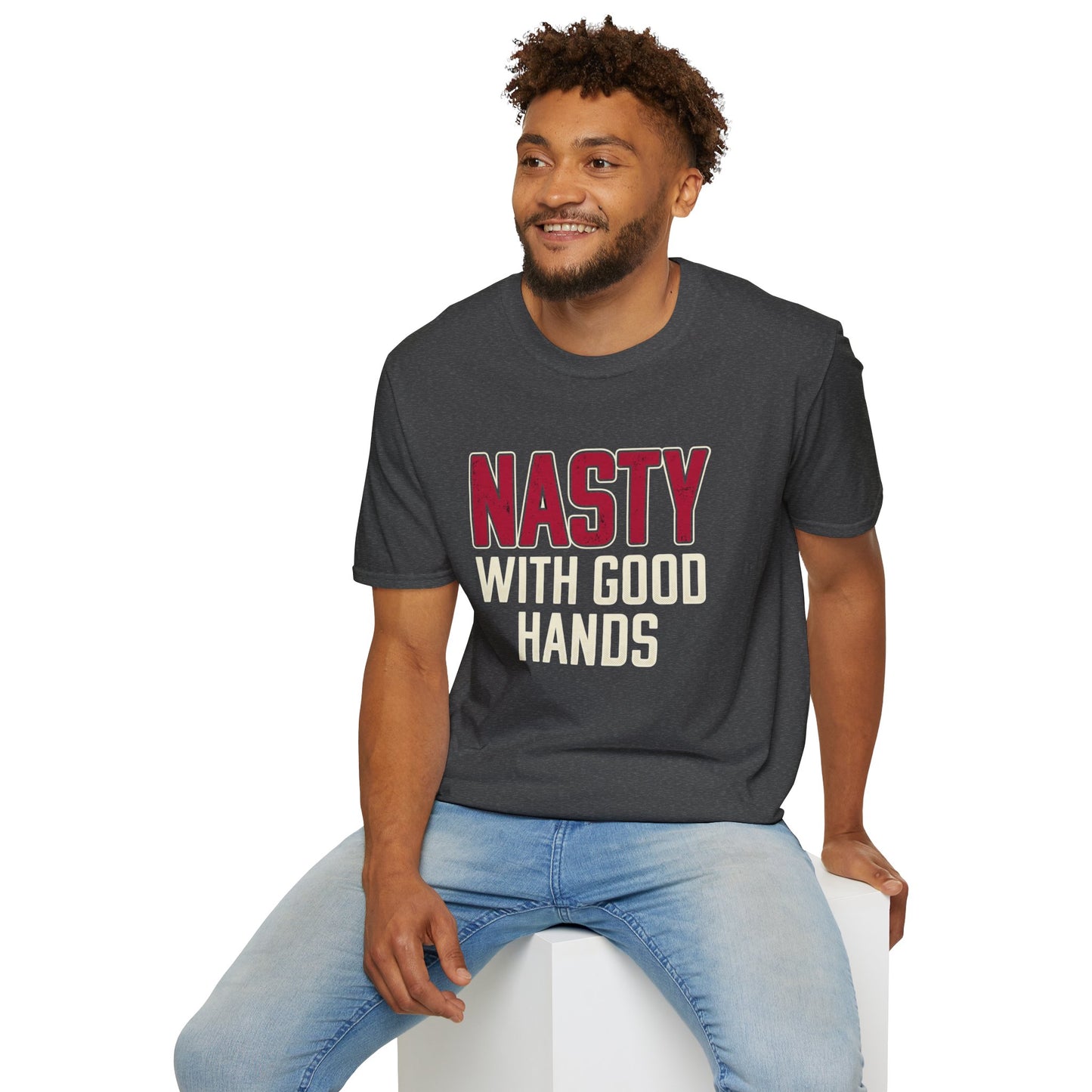 "NASTY With Good Hands" Bold Lettering Graphic Tee