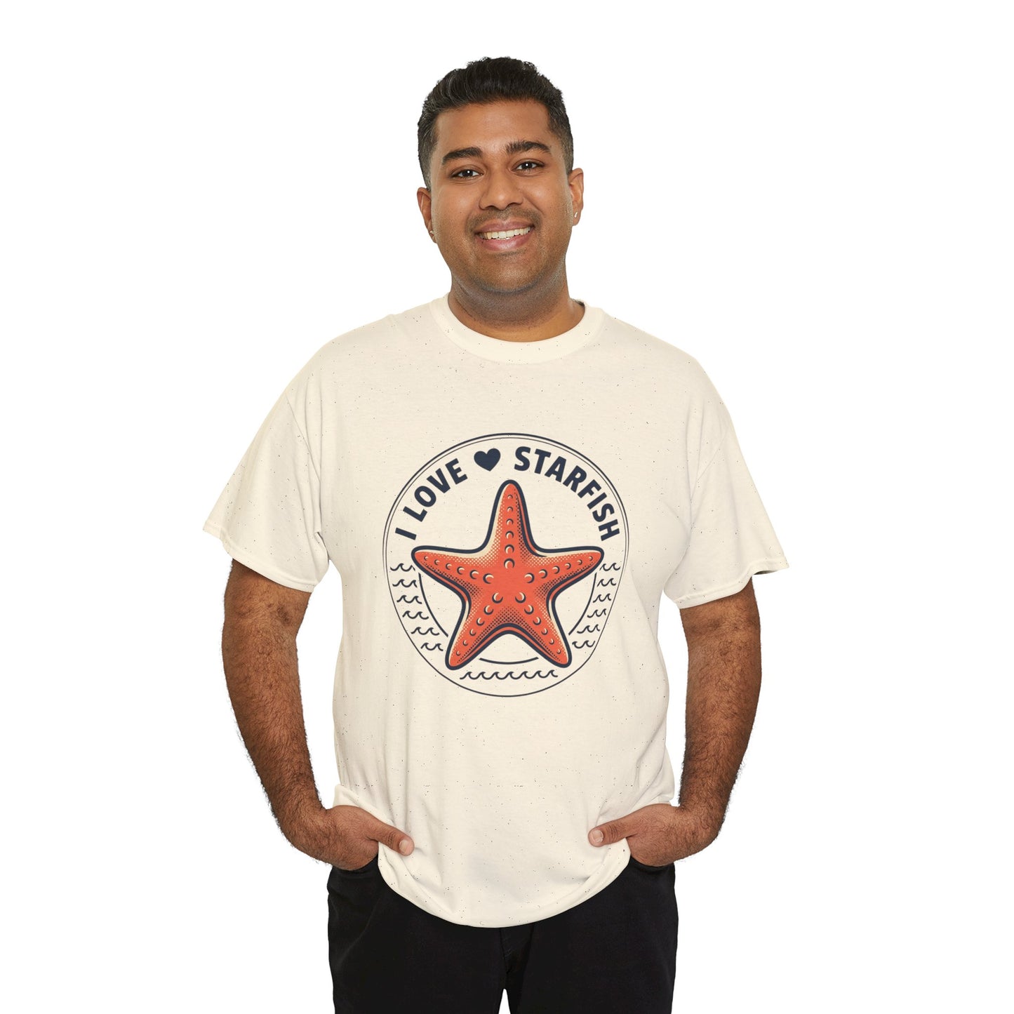 Starfish Tee — "I Love Starfish" Beach Graphic T-Shirt