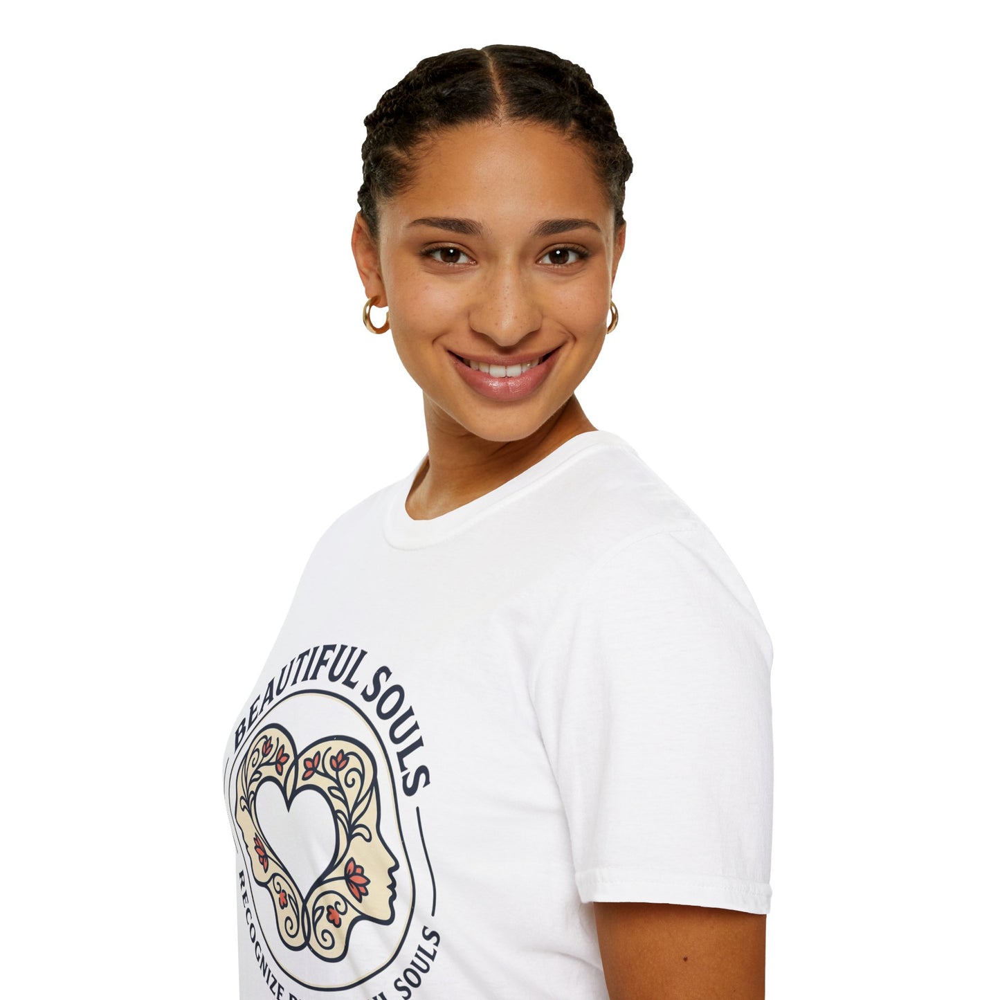 Beautiful Souls Graphic T-Shirt — "Beautiful Souls" Heart Floral Tee