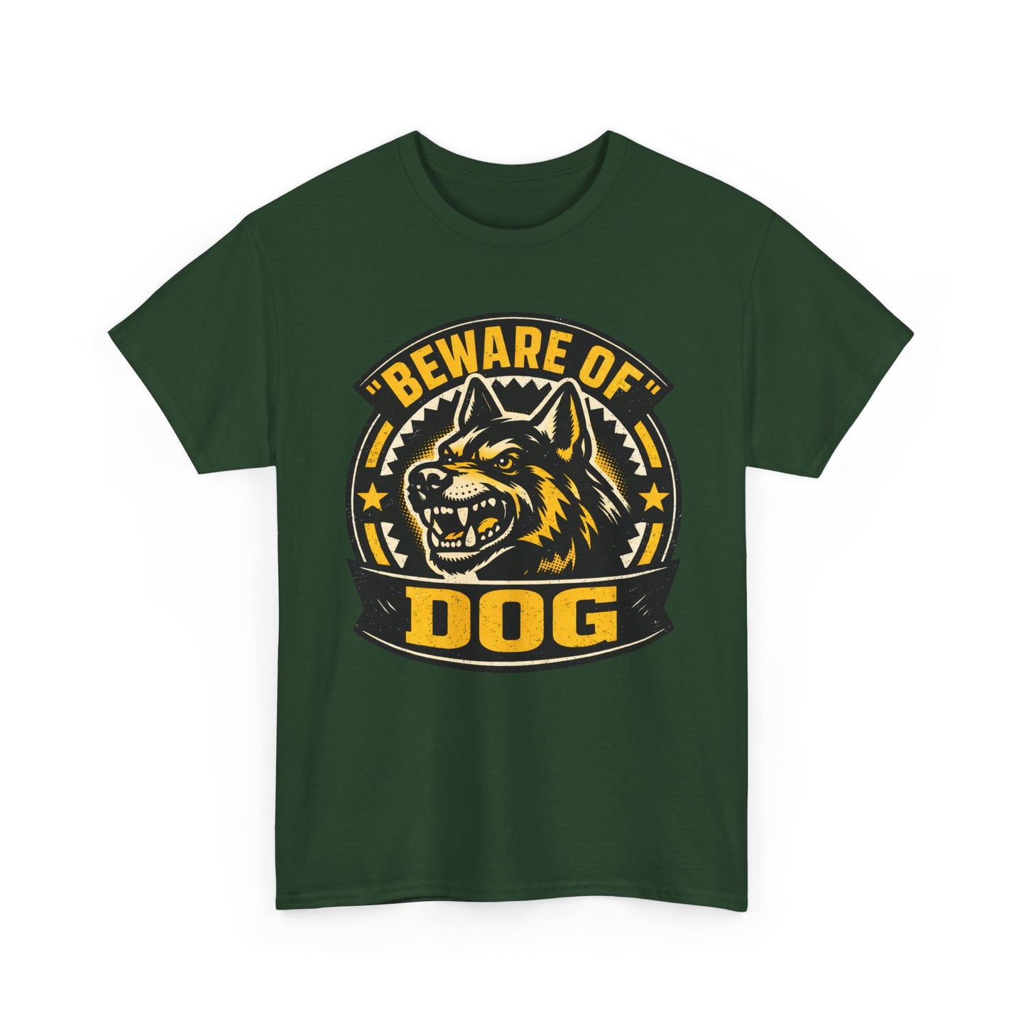 Beware of Dog T-Shirt — Retro Aggressive Dog Warning Graphic Tee Printify