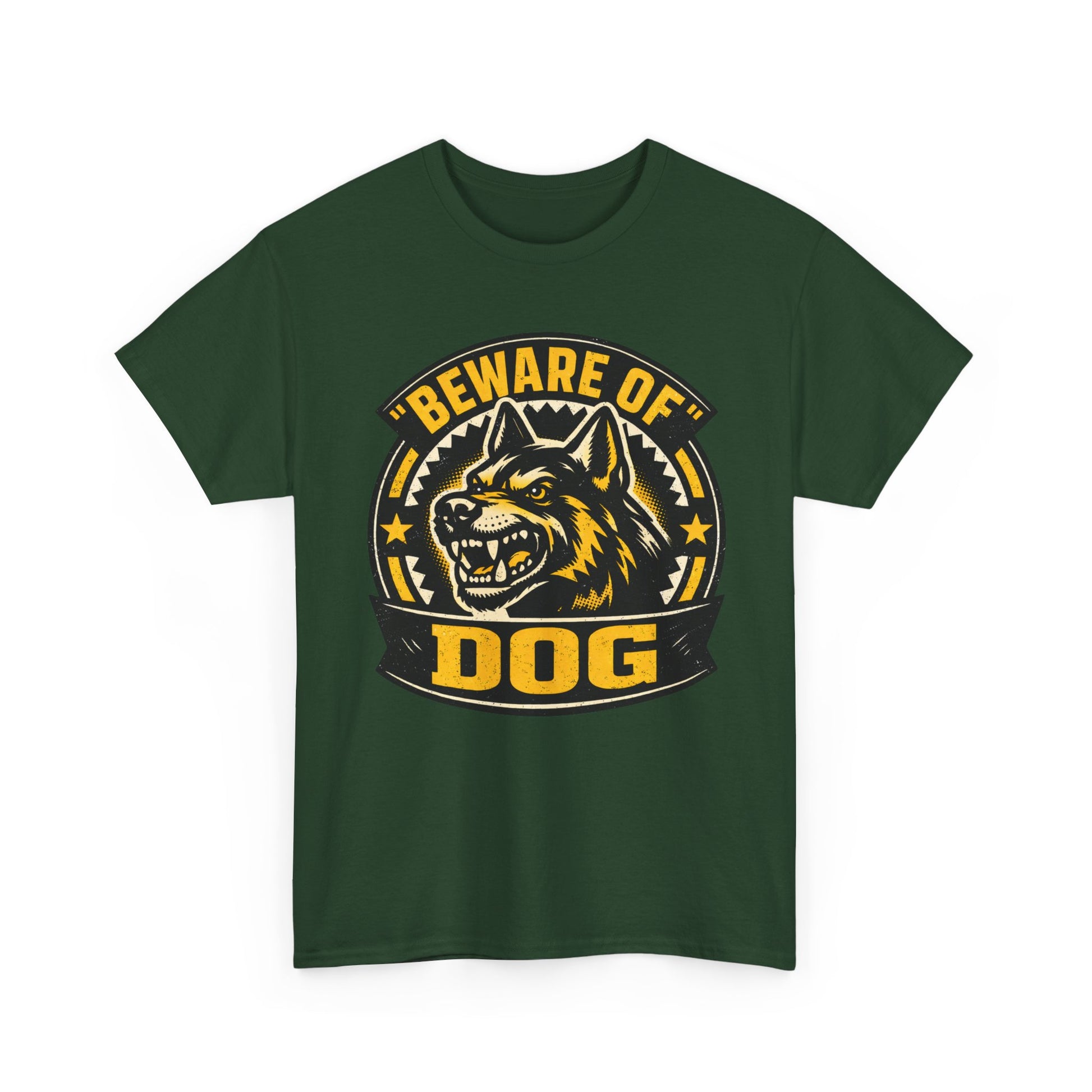 Beware of Dog T-Shirt — Retro Aggressive Dog Warning Graphic Tee Printify