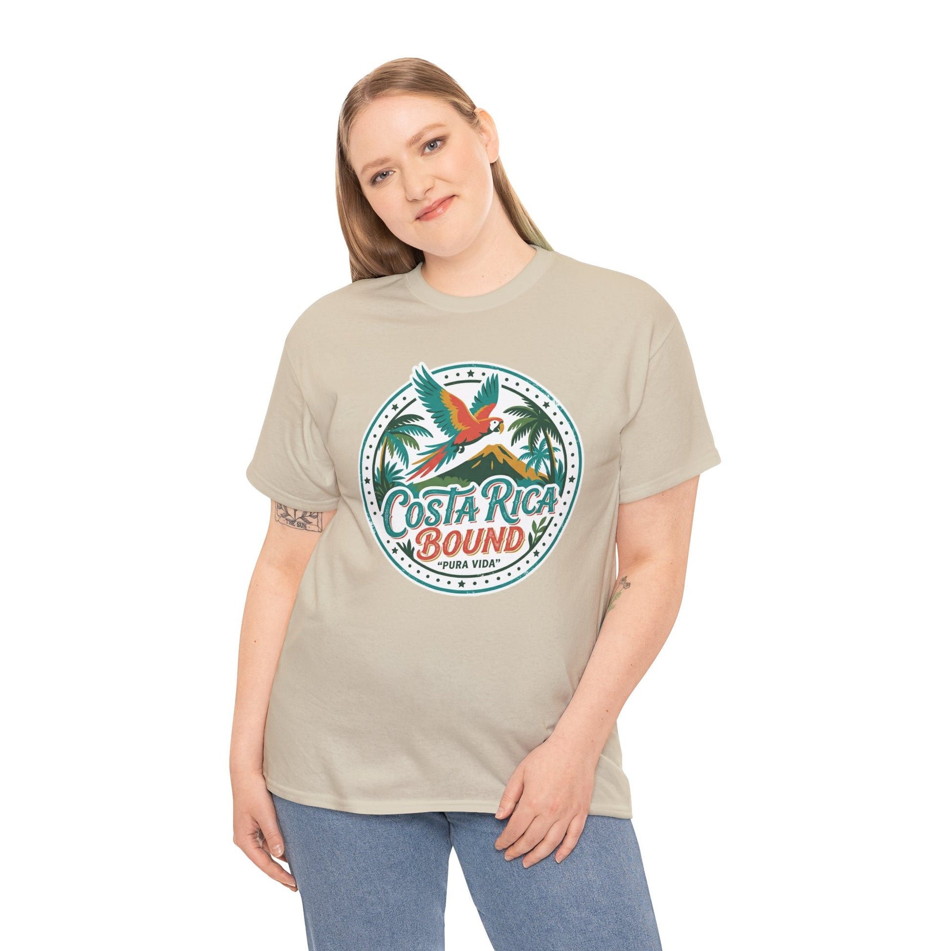 Costa Rica Bound T-Shirt — Tropical Parrot Travel Tee Printify