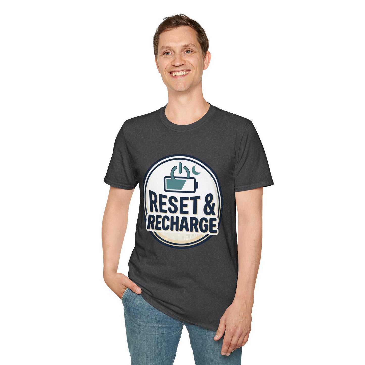 Reset & Recharge T-Shirt — Self-Care Relaxation Graphic Tee