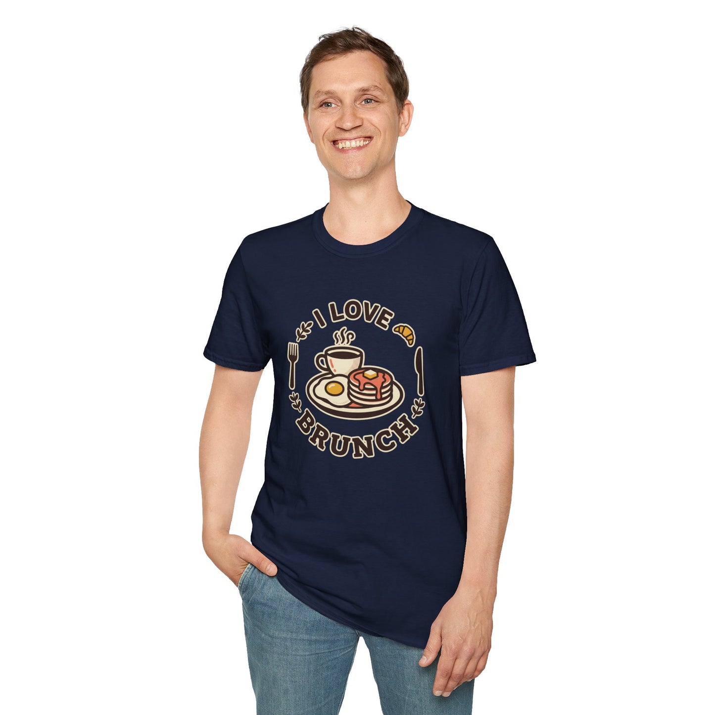 Brunch Lover T-Shirt – "I Love Brunch" Pancakes & Coffee Graphic Tee