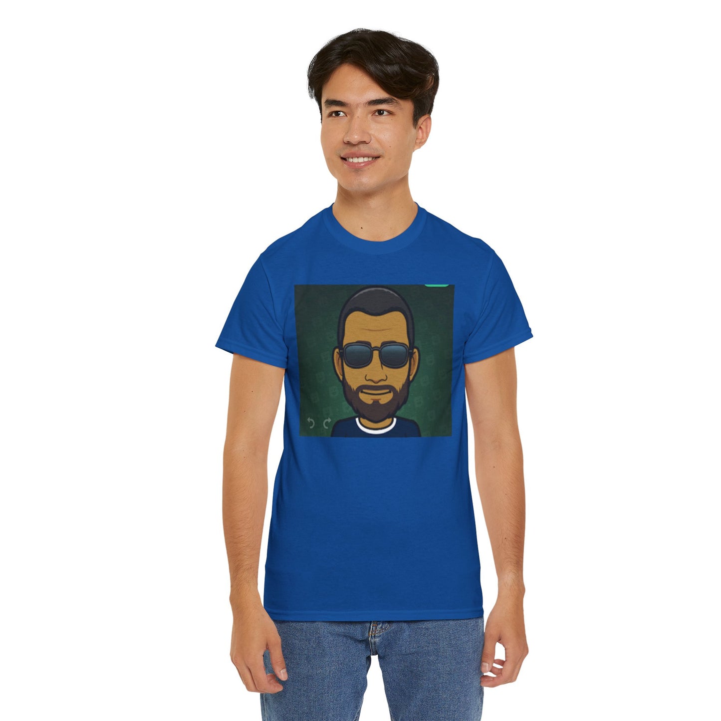 Bitmoji Portrait Tee — Cool Sunglasses Avatar Graphic T-Shirt Printify