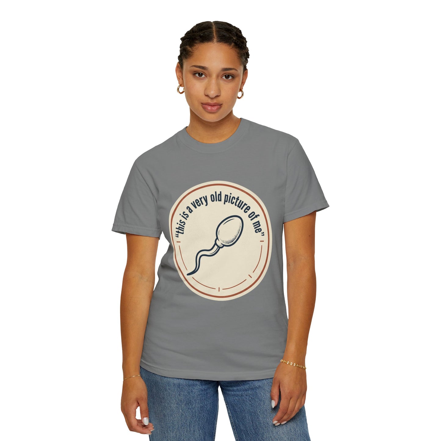 Vintage Sperm Graphic T-Shirt — "this is a very old picture of me"