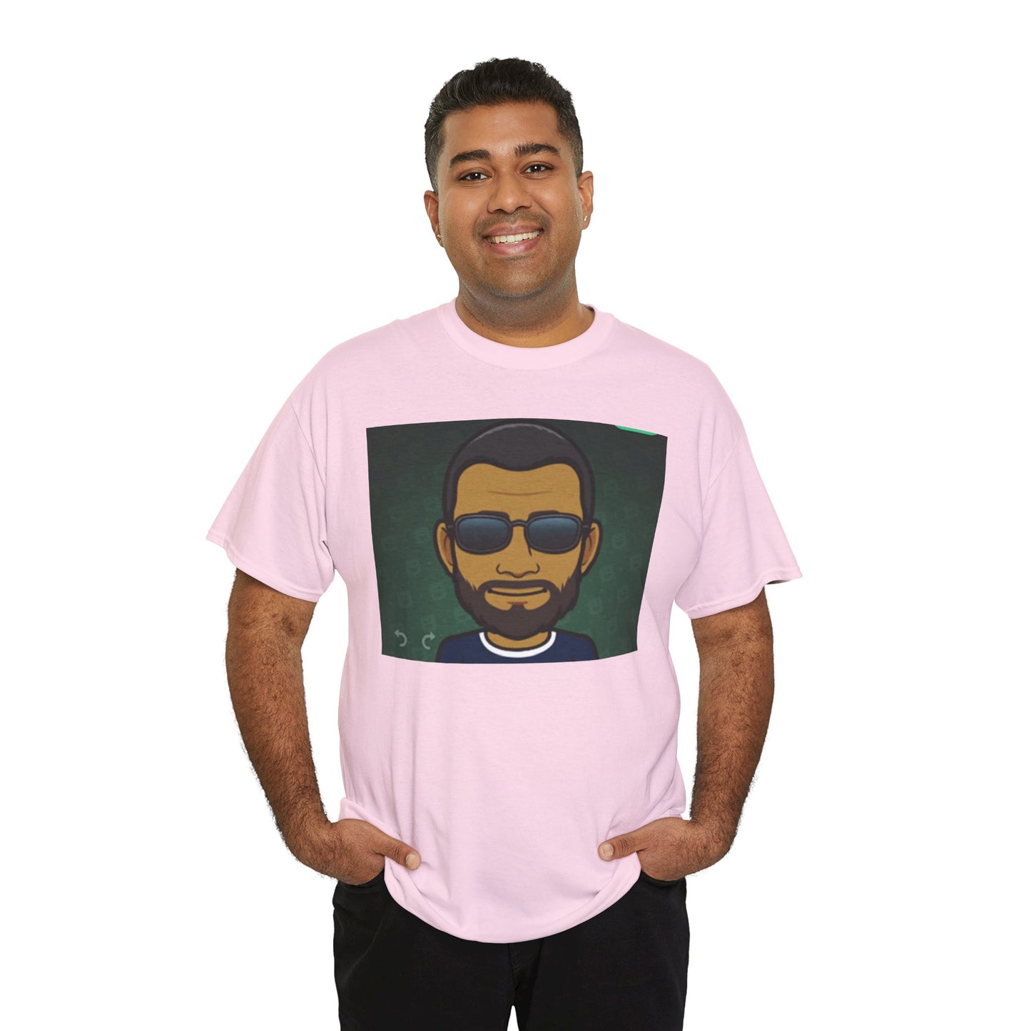 Bitmoji Portrait Tee — Cool Sunglasses Avatar Graphic T-Shirt Printify