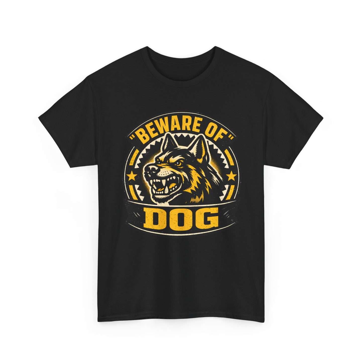 Beware of Dog T-Shirt — Retro Aggressive Dog Warning Graphic Tee Printify