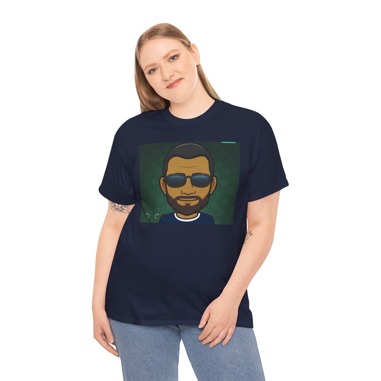 Bitmoji Portrait Tee — Cool Sunglasses Avatar Graphic T-Shirt Printify