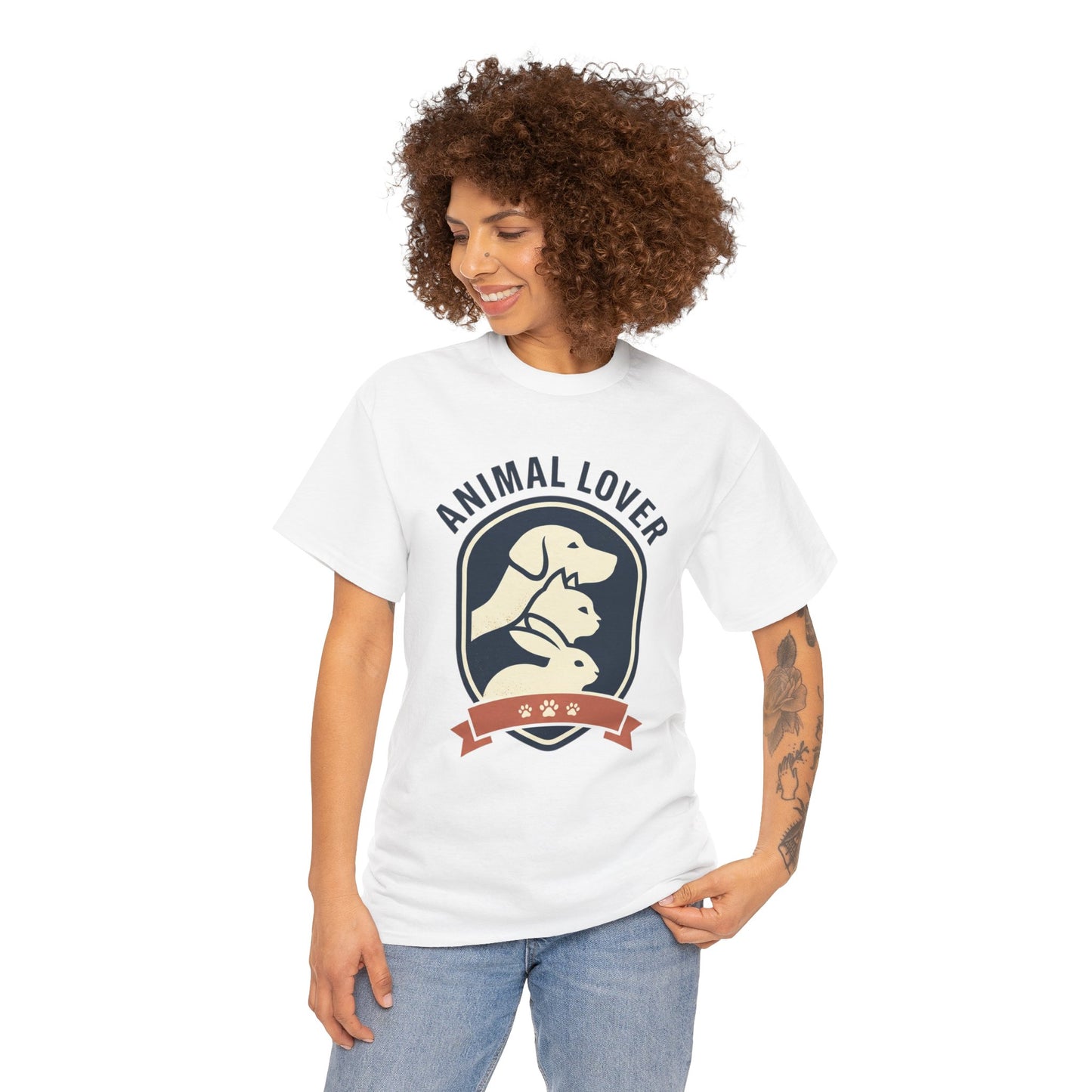 Animal Lover T-Shirt — Retro Pet Badge Tee (Dogs & Cats)