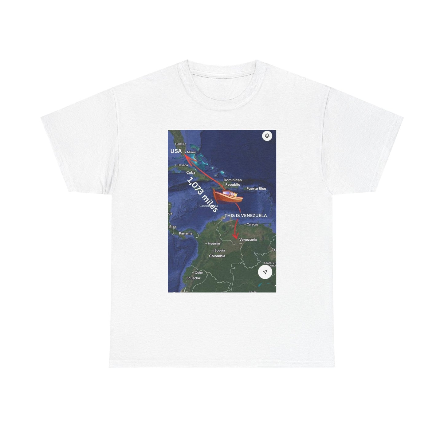 Weather Radar Tee — Tropical Storm Tracking Map Graphic Shirt Printify