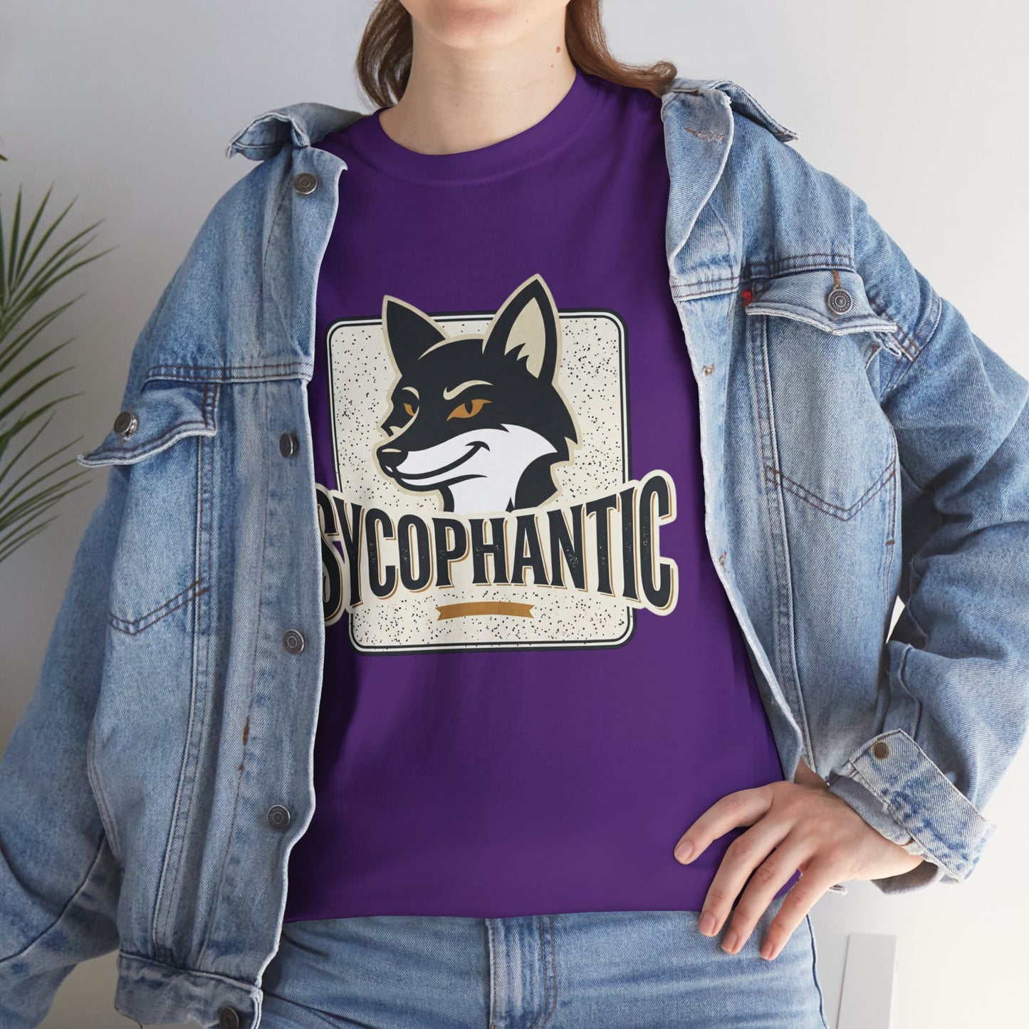 Sycophantic Fox Graphic Tee — Retro Animal Logo T-Shirt
