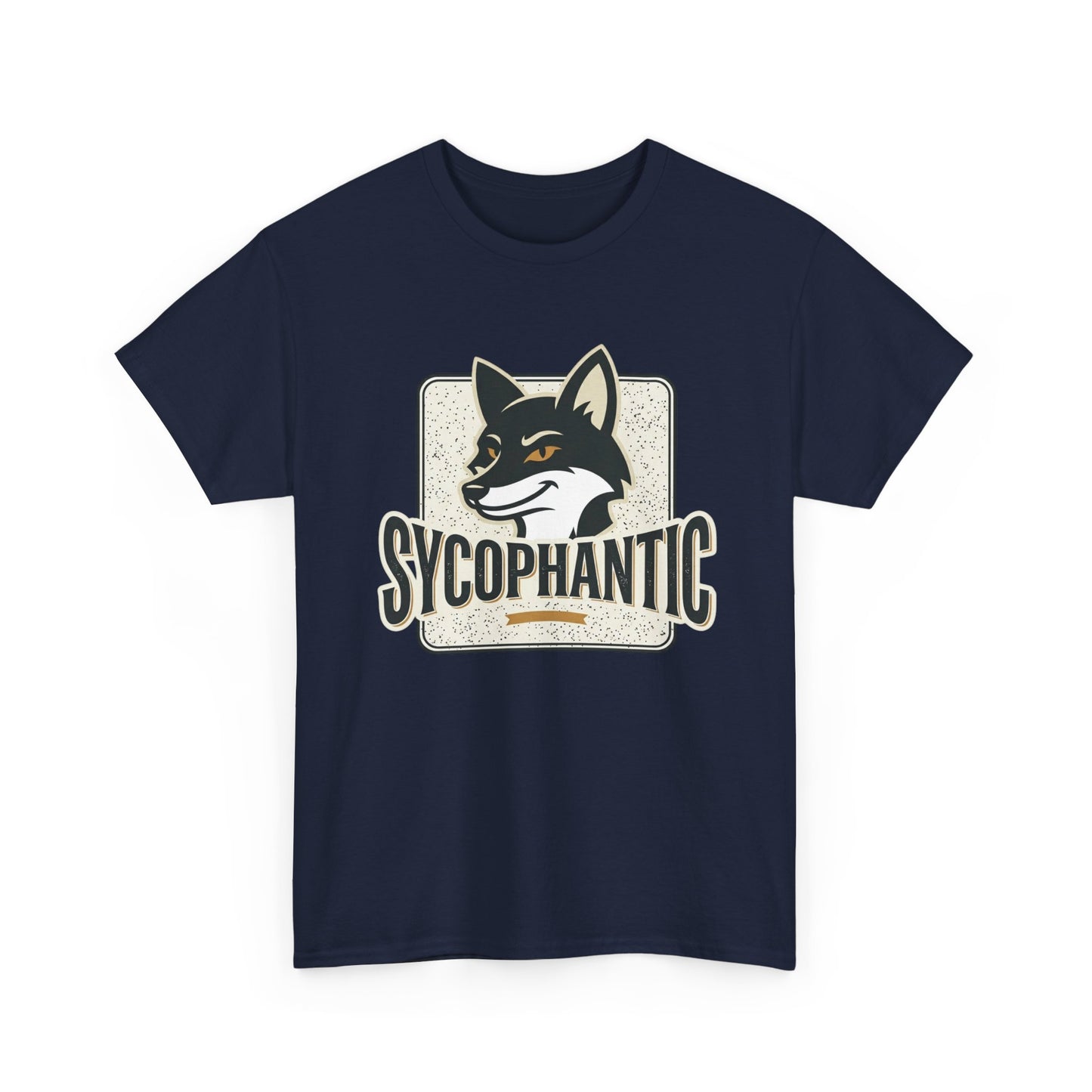 Sycophantic Fox Graphic Tee — Retro Animal Logo T-Shirt
