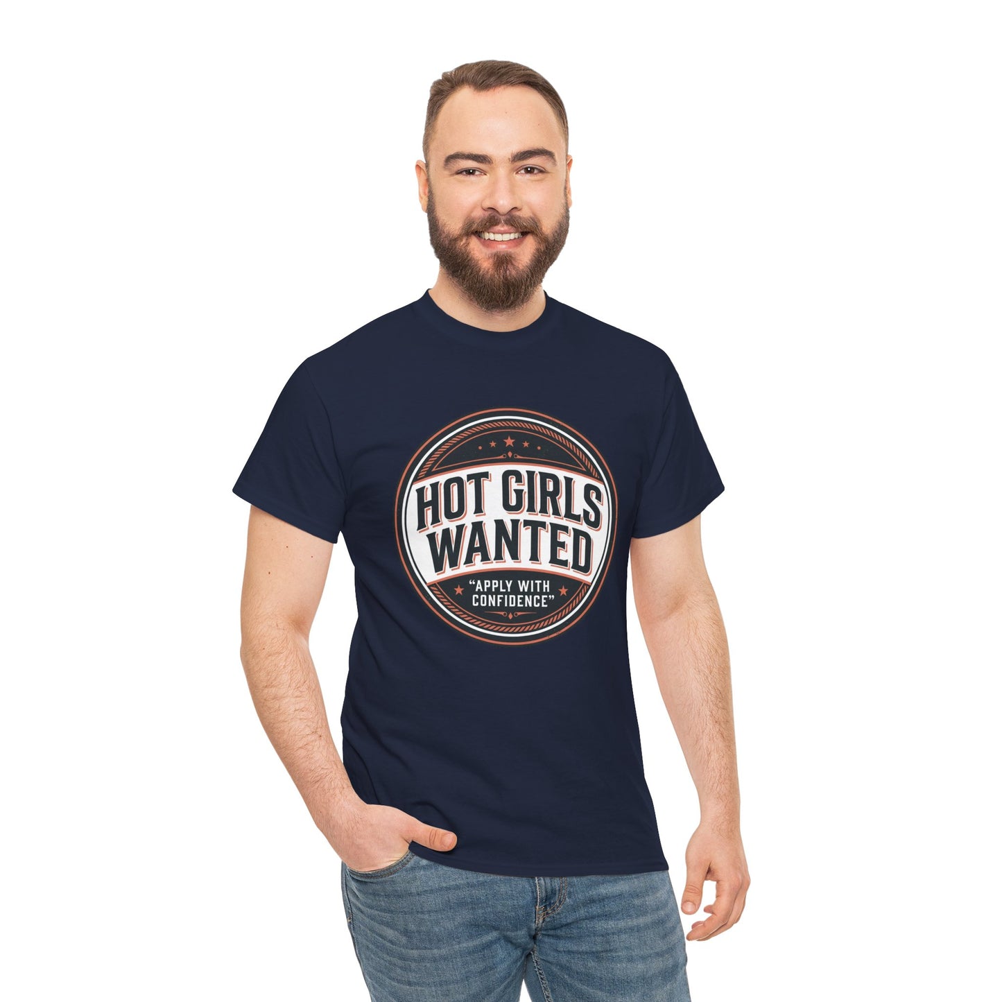 T-Shirt — "Hot Girls Wanted" Retro Badge Tee
