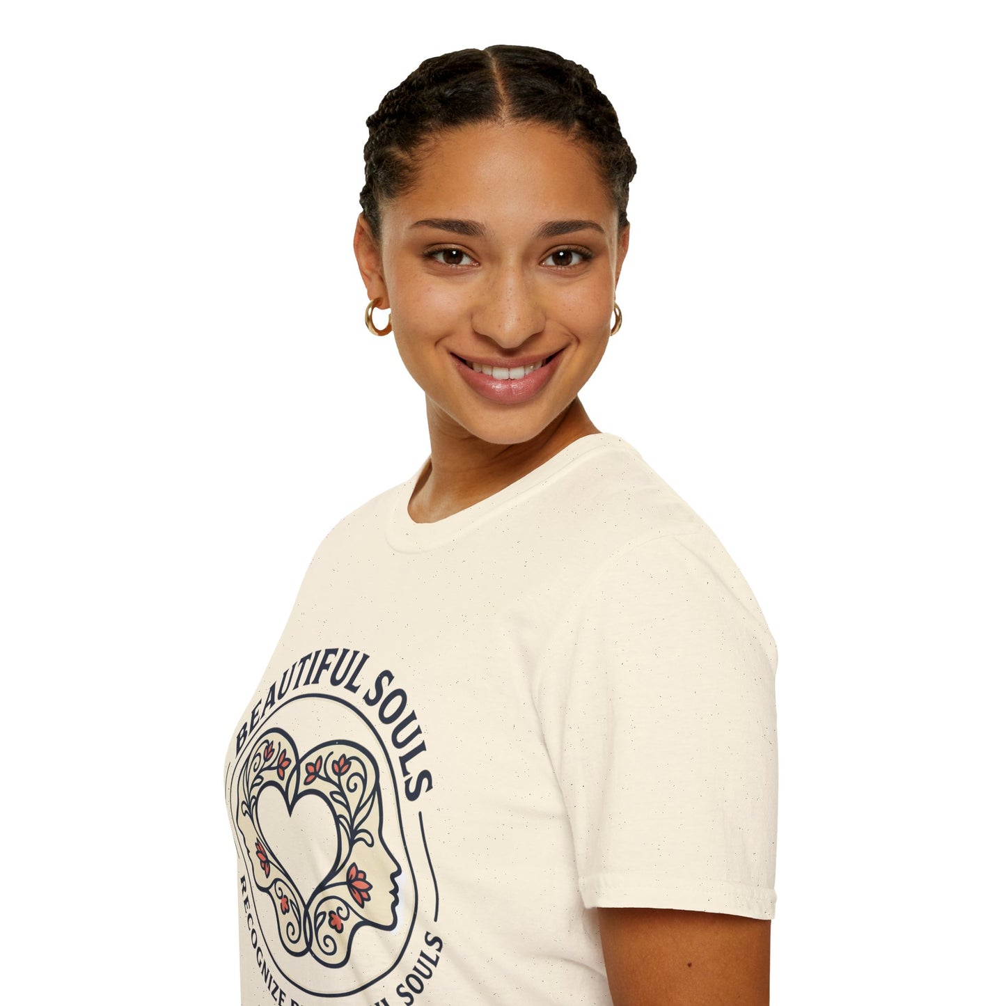 Beautiful Souls Graphic T-Shirt — "Beautiful Souls" Heart Floral Tee