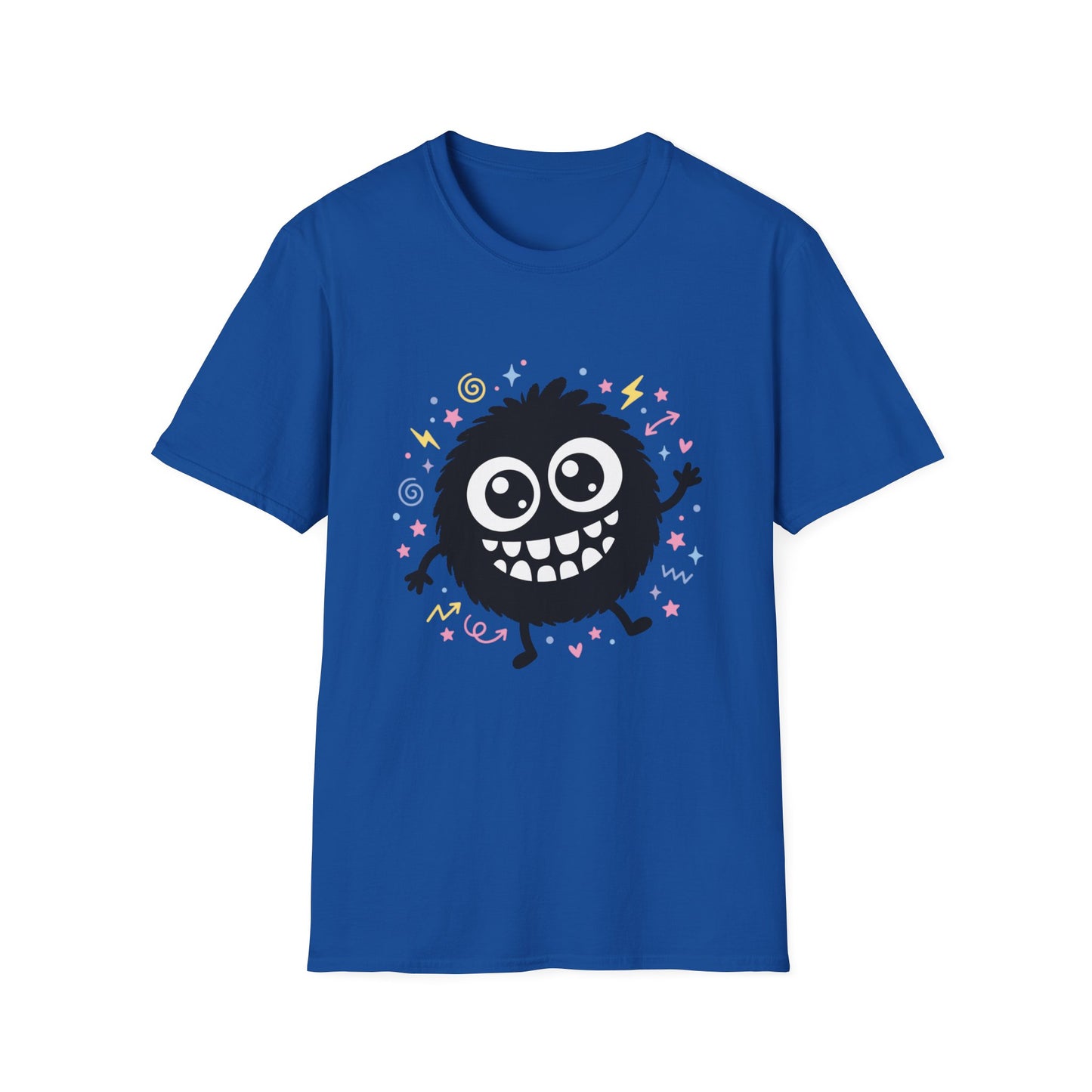 Cute Fuzzy Monster T-Shirt — Playful Cartoon Graphic Tee for Kids & Adults