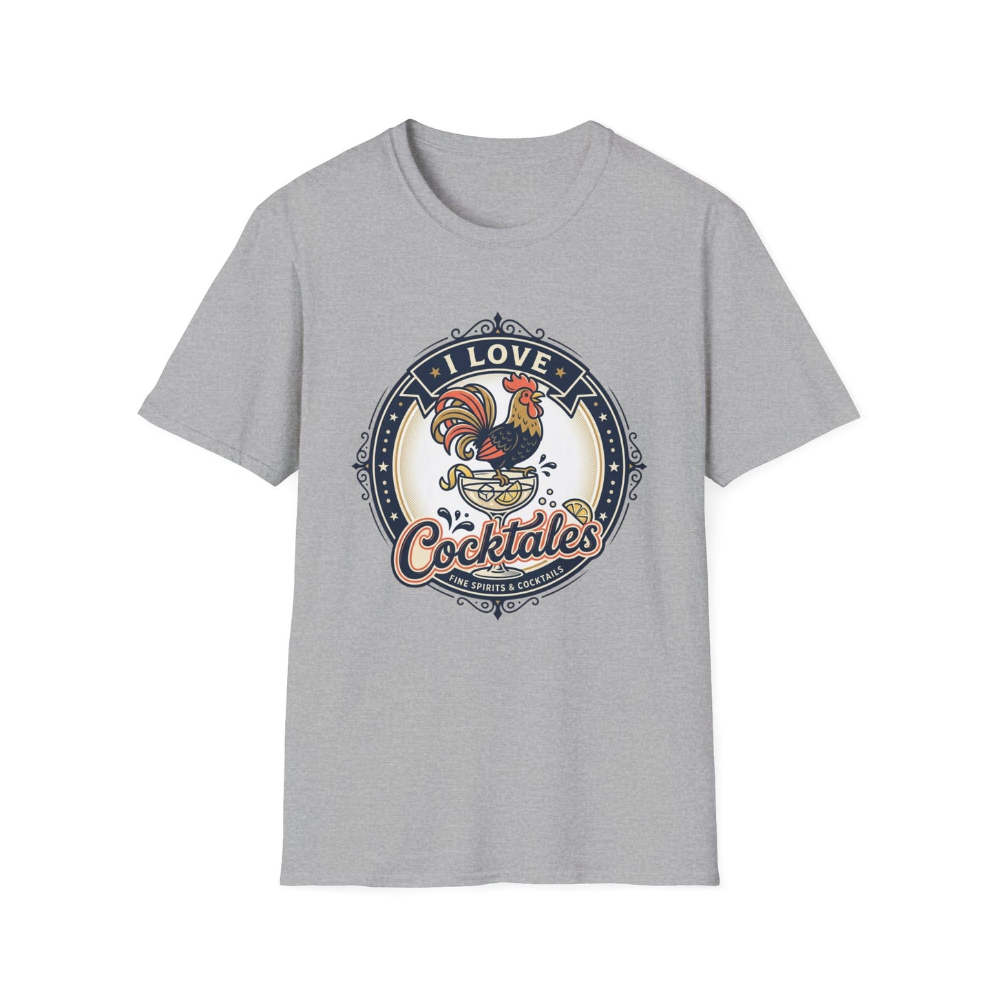 I Love Cocktales T-Shirt — Retro Rooster Cocktail Bar Tee