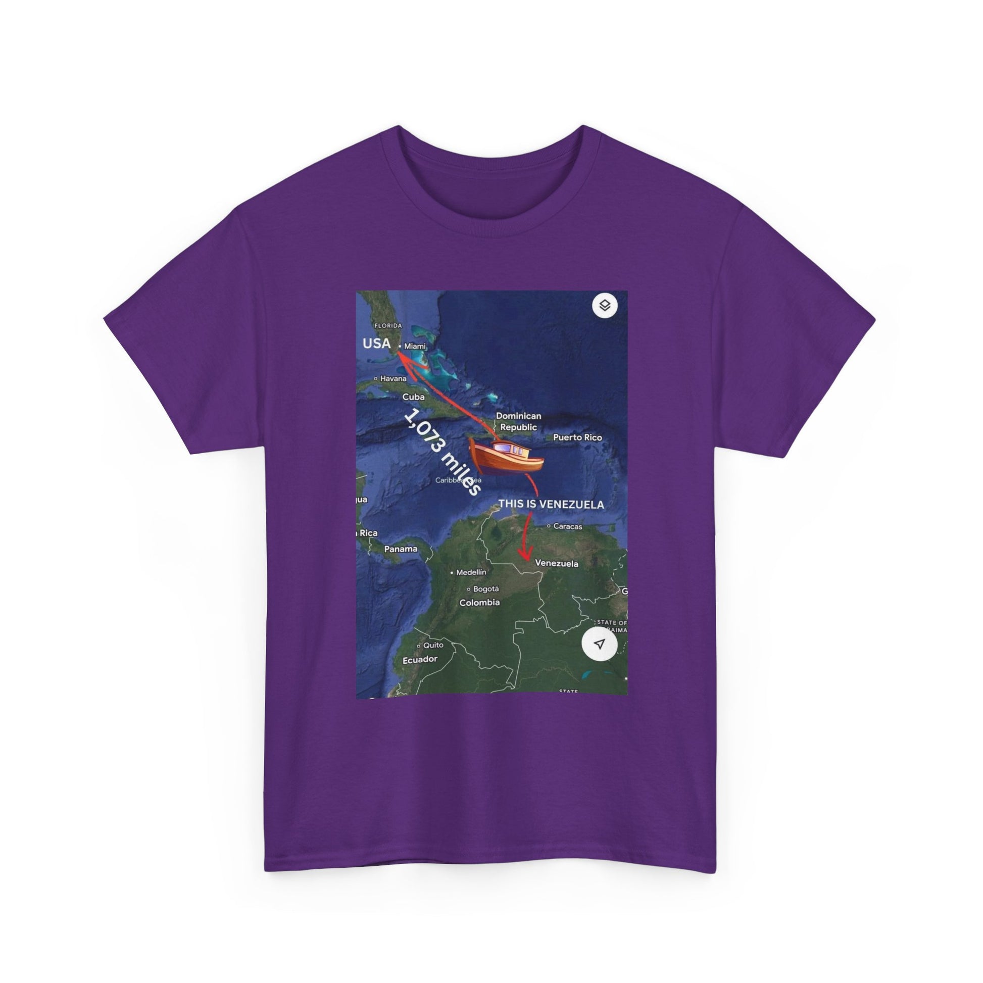 Weather Radar Tee — Tropical Storm Tracking Map Graphic Shirt Printify