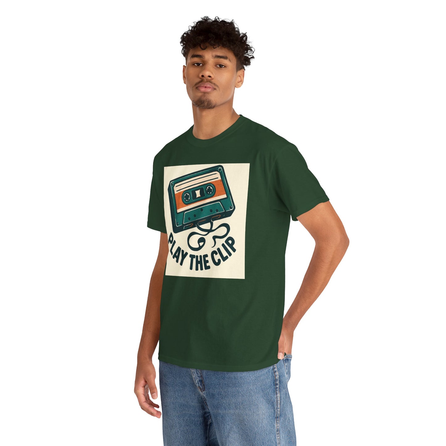 Cassette Tape 'Play the Clip' T-Shirt — Retro Music Tee Printify