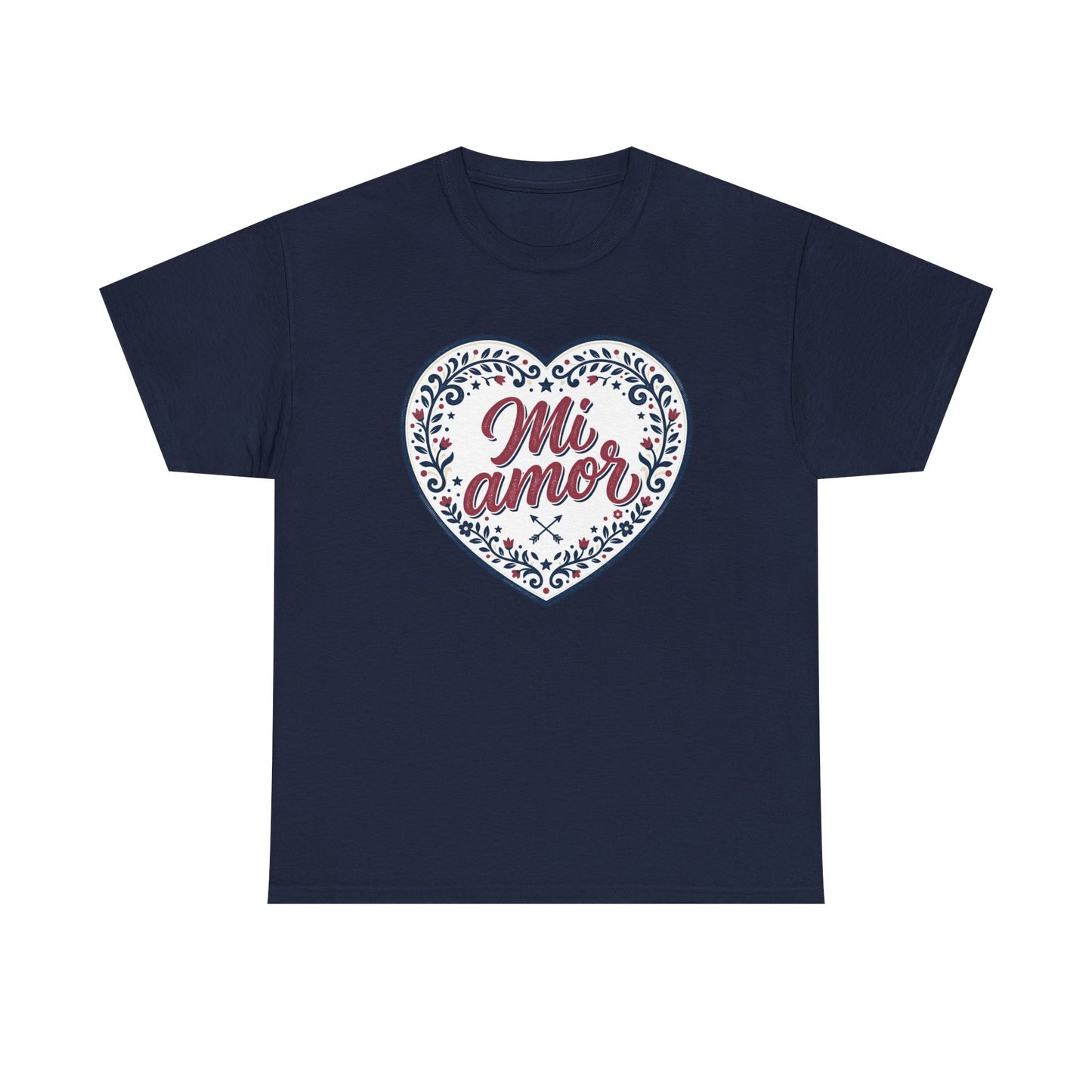 Mi Amor Heart T-Shirt — Romantic Floral Graphic Tee for Valentine’s Day