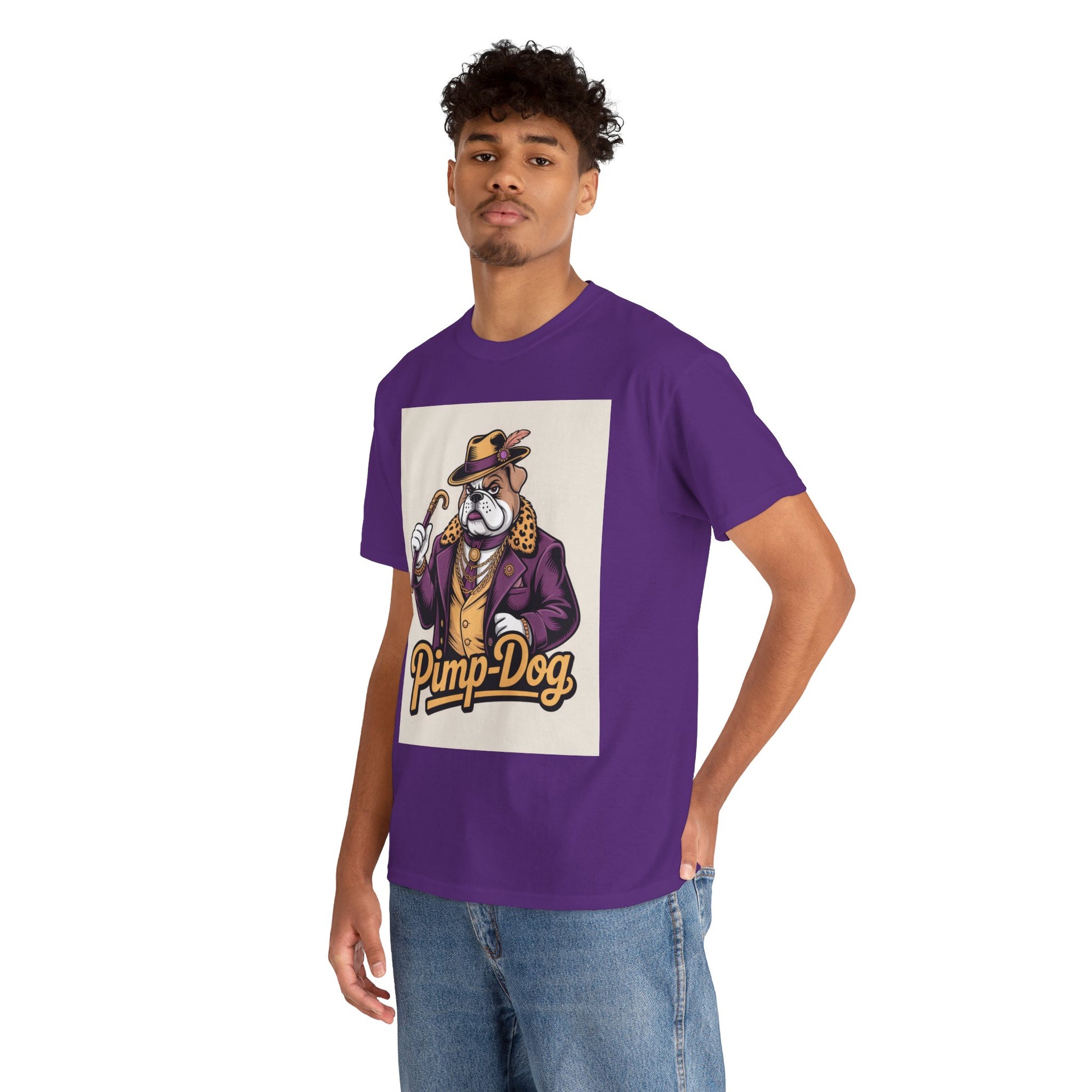 Pimp-Dog Graphic Tee — Retro Bulldog Character Shirt Printify
