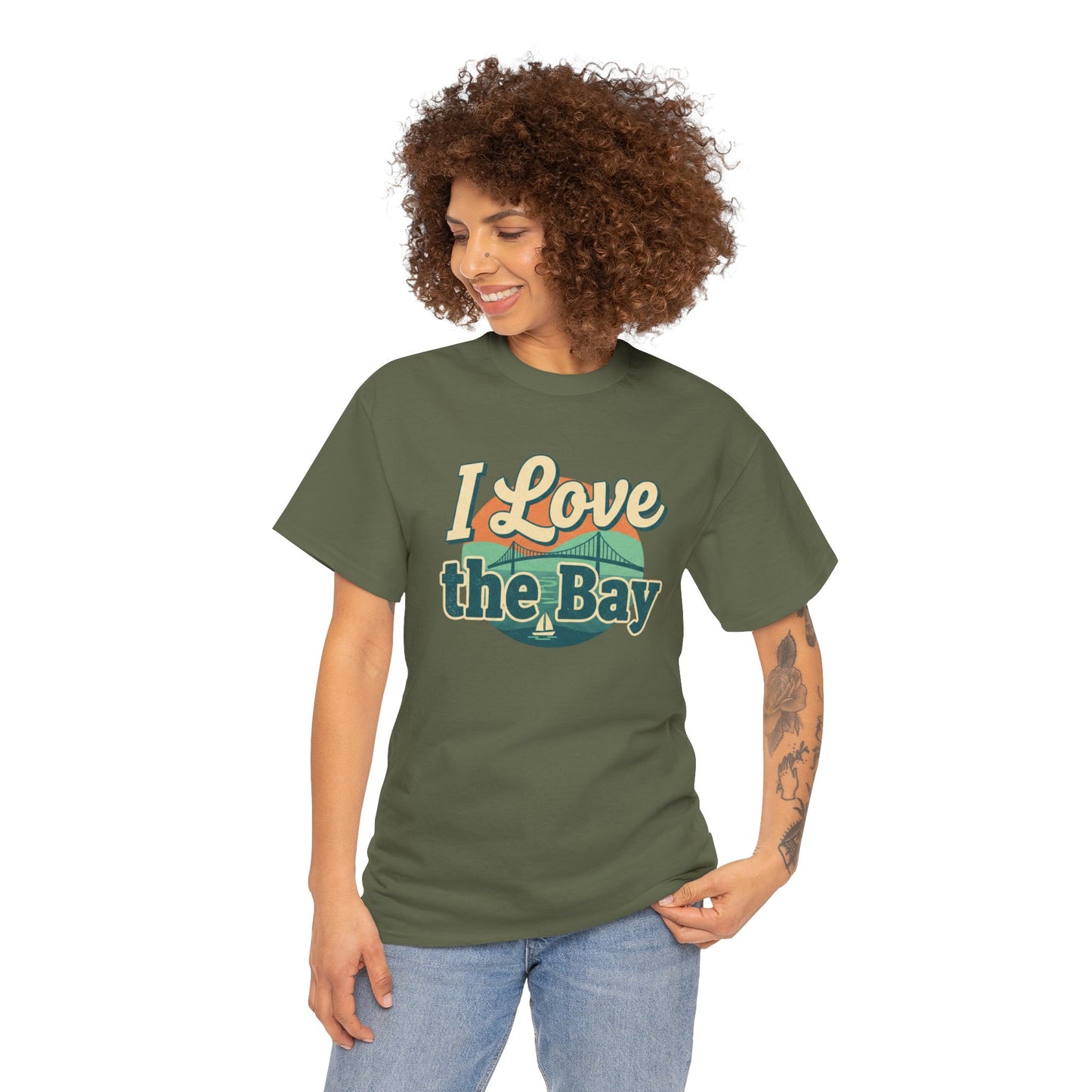 I Love the Bay T-Shirt — Retro Coastal Tee for Bay Lovers