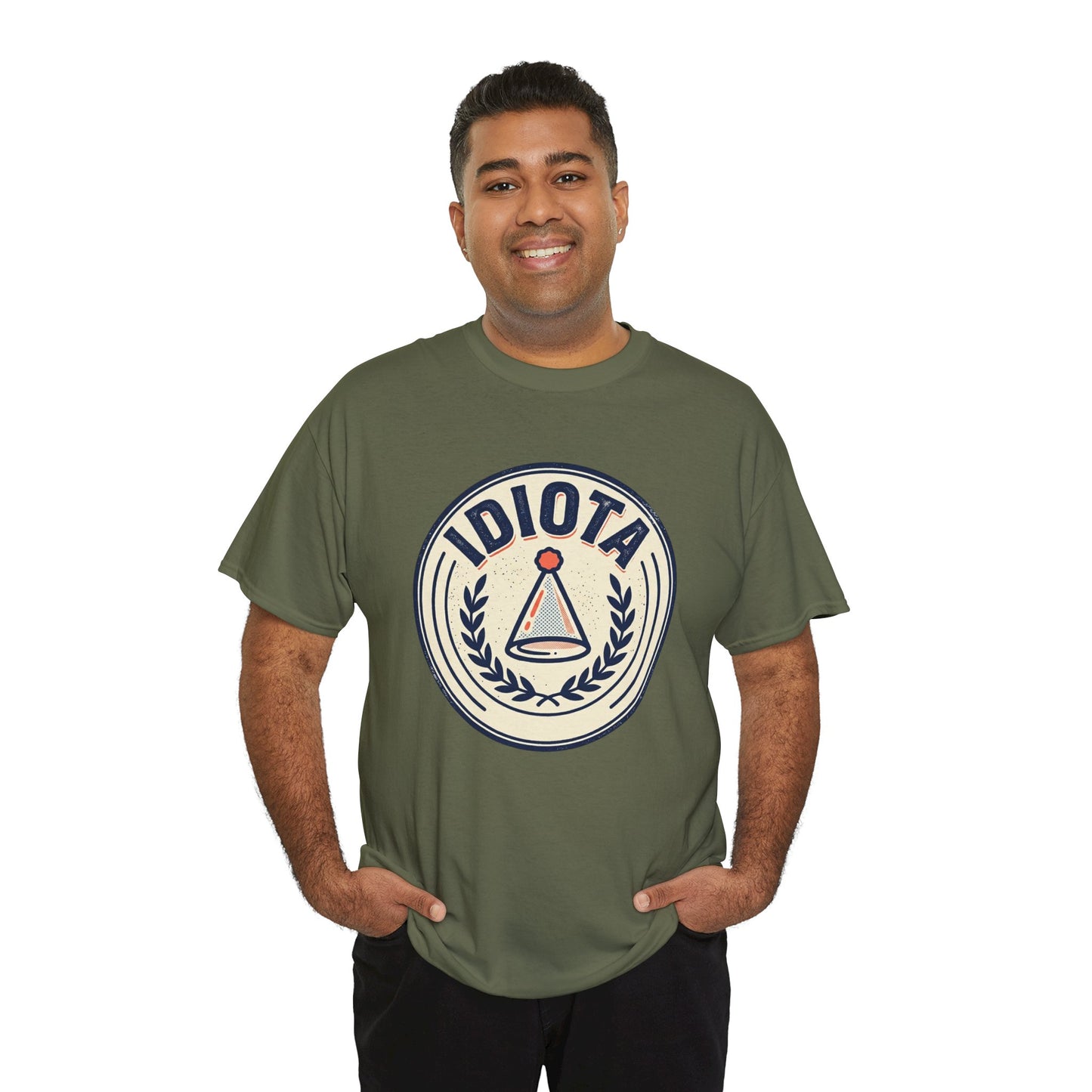 Idiota Crest T-Shirt — Vintage Emblem Graphic Tee