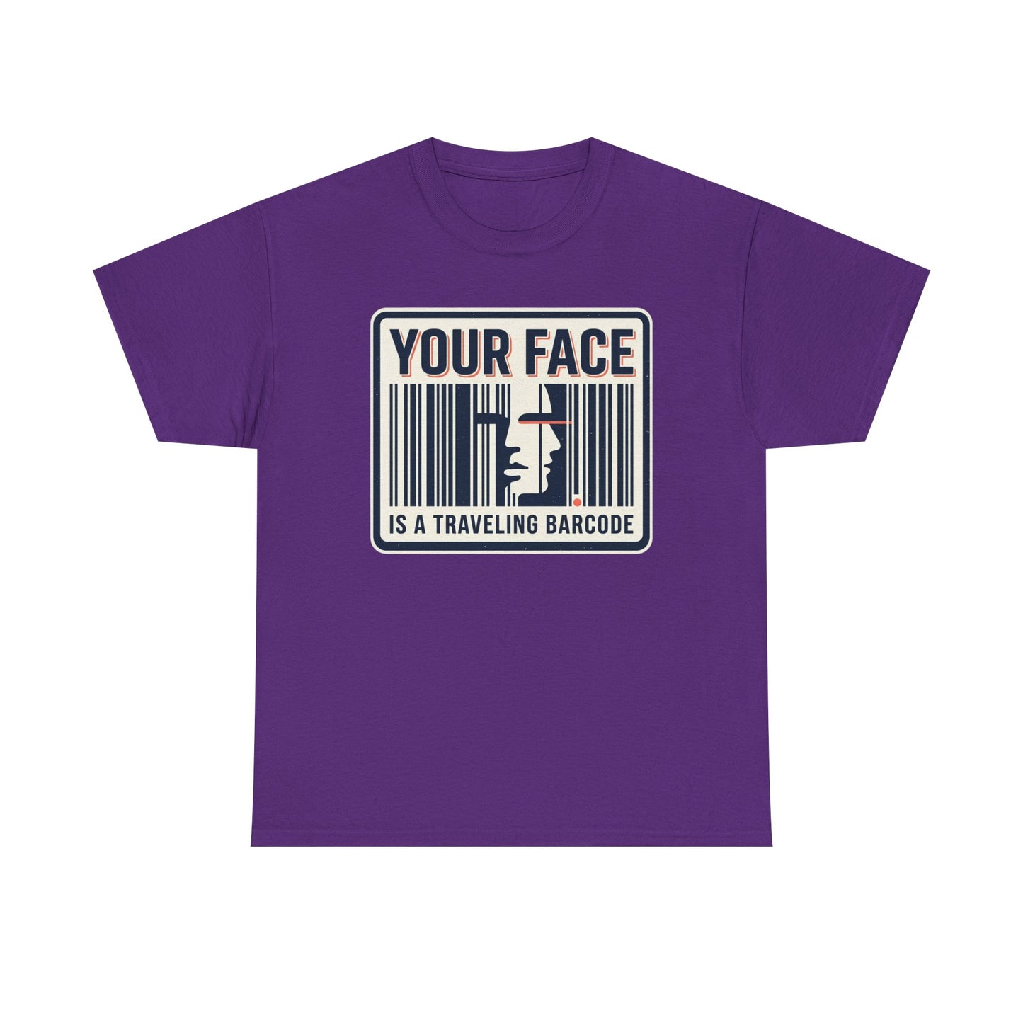 "Your Face Is a Traveling Barcode" Graphic Tee